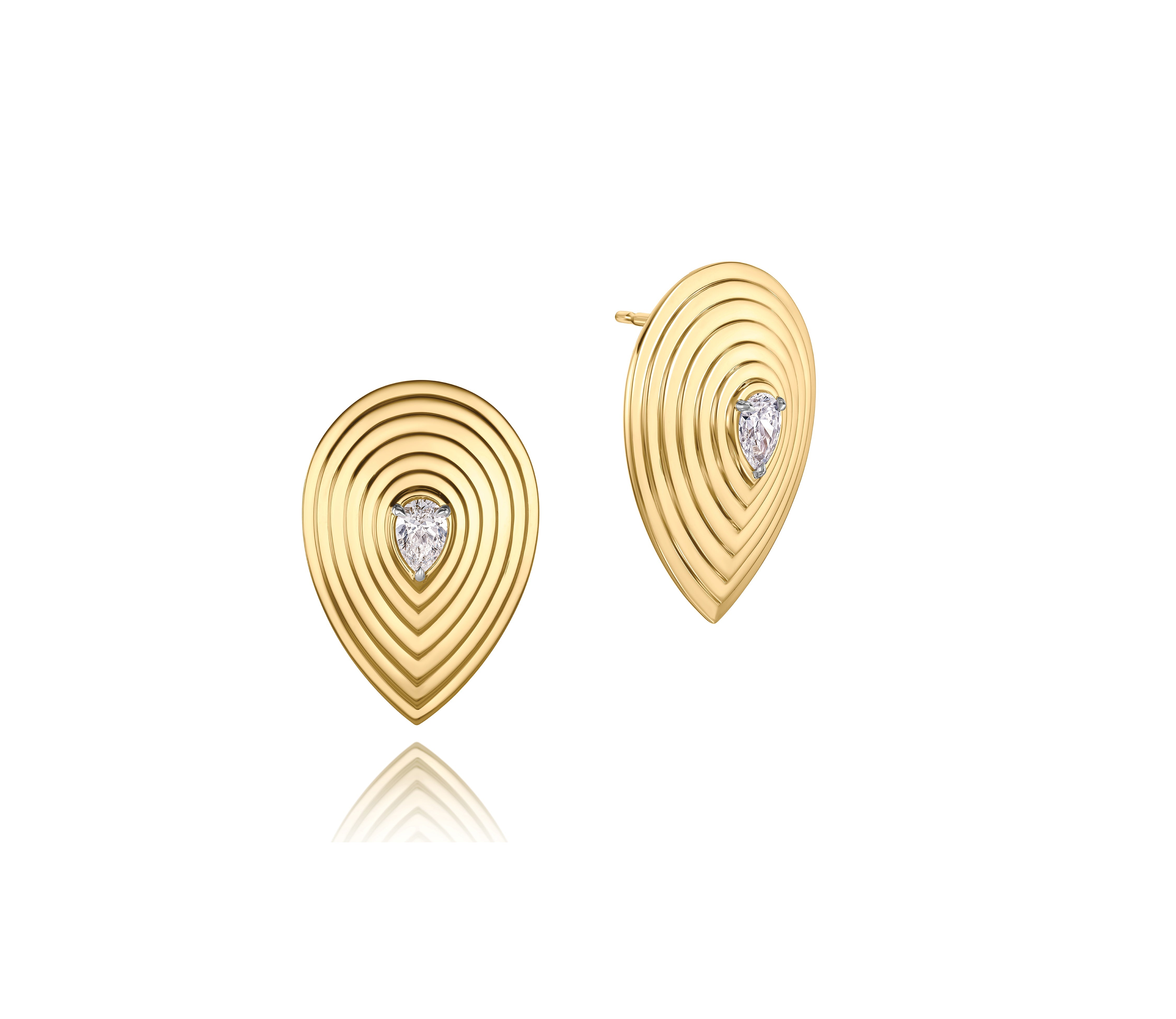Pear Shape Diamond Large Layered Pear Studs