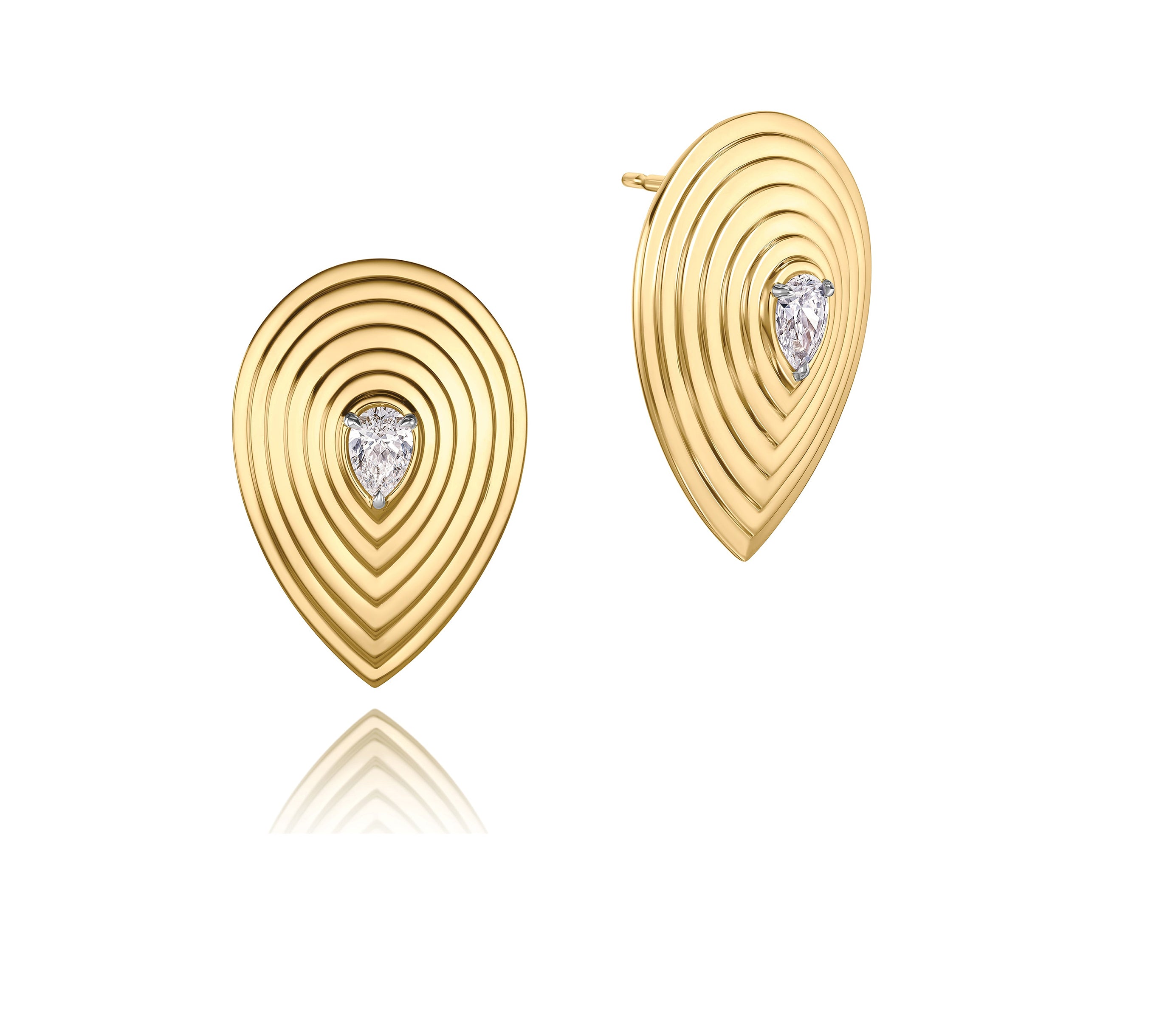 Pear Shape Diamond Large Layered Pear Studs