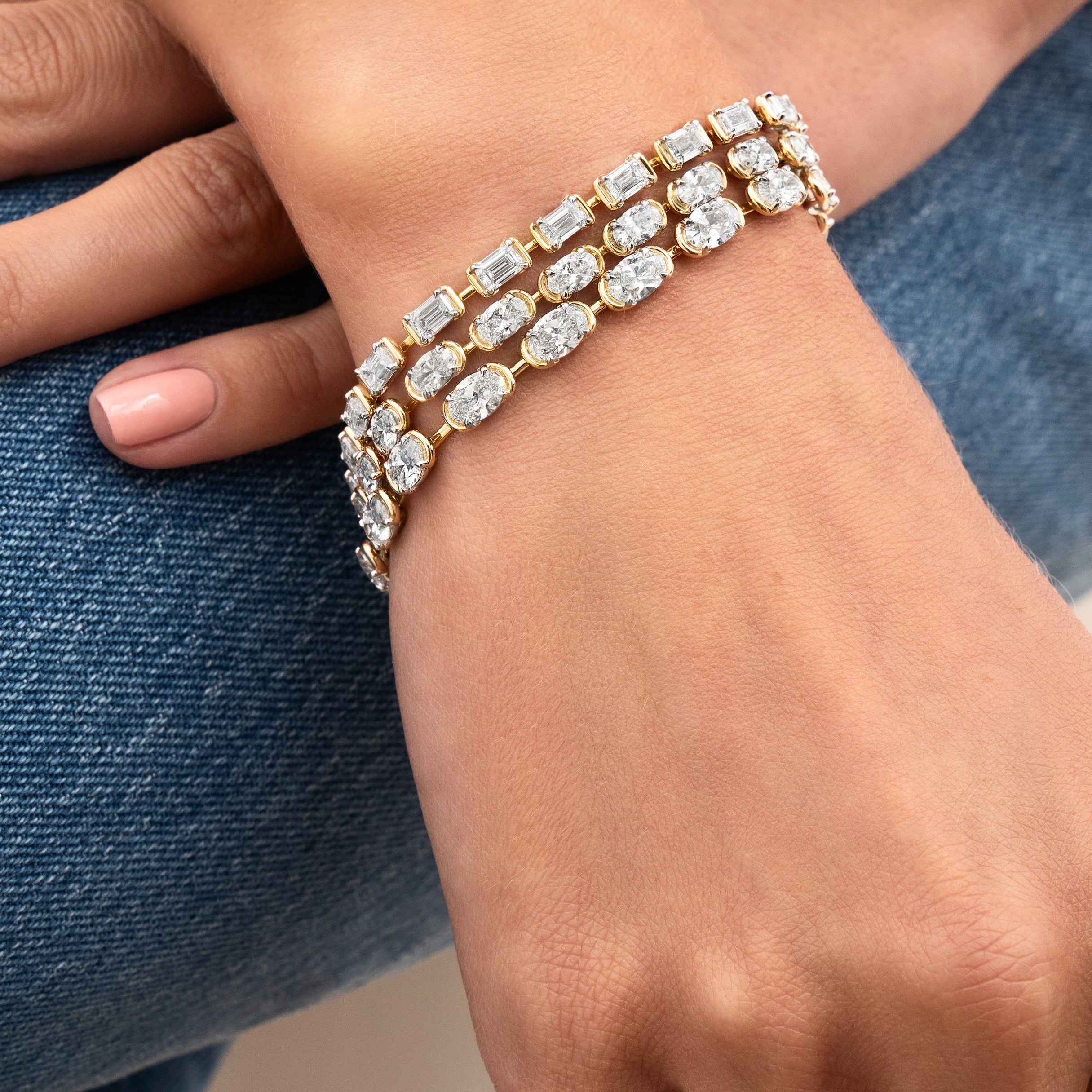 Oval Diamond Cuddle Line Bracelet