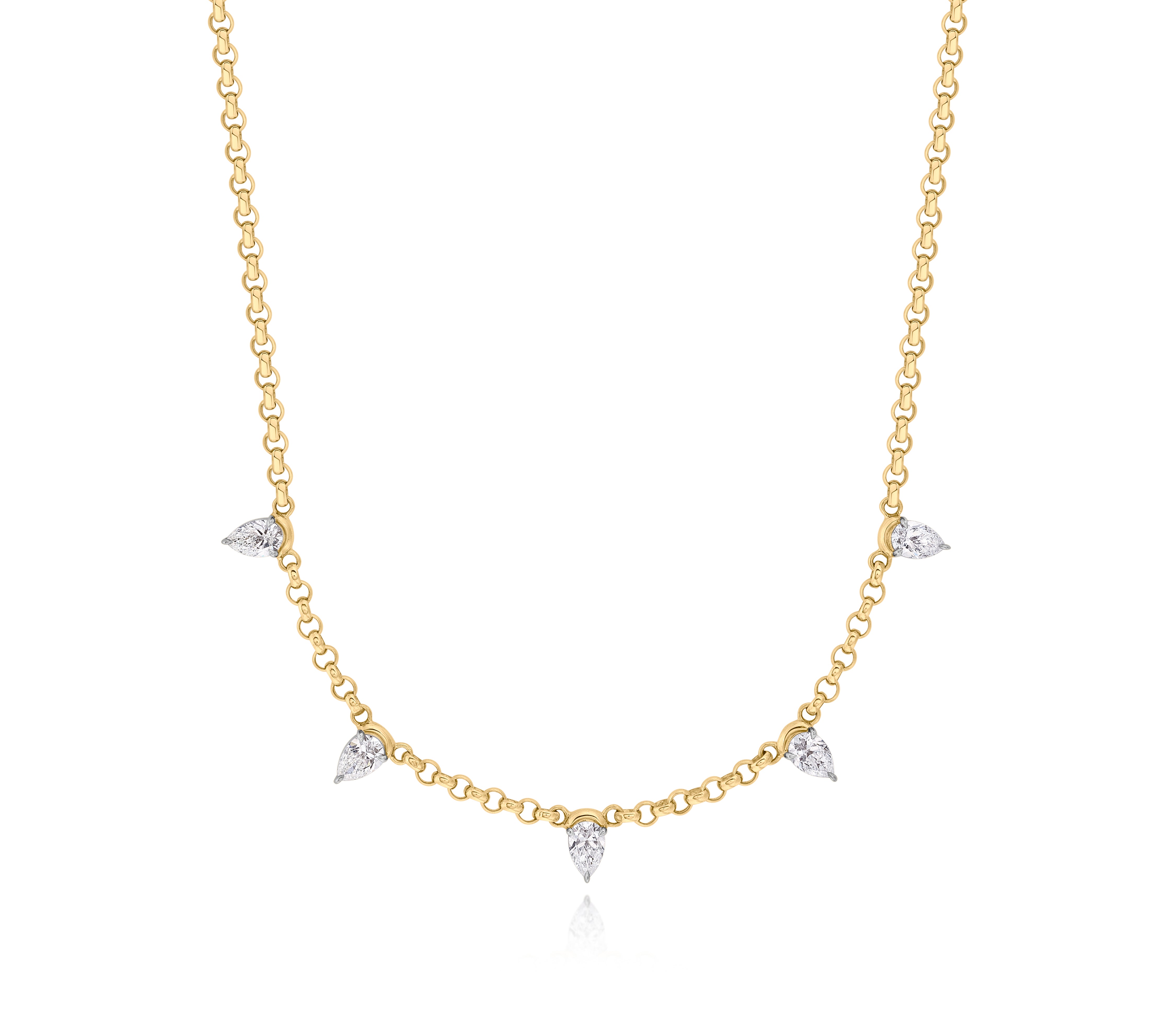 Pear Diamond Cuddle Five Station Necklace