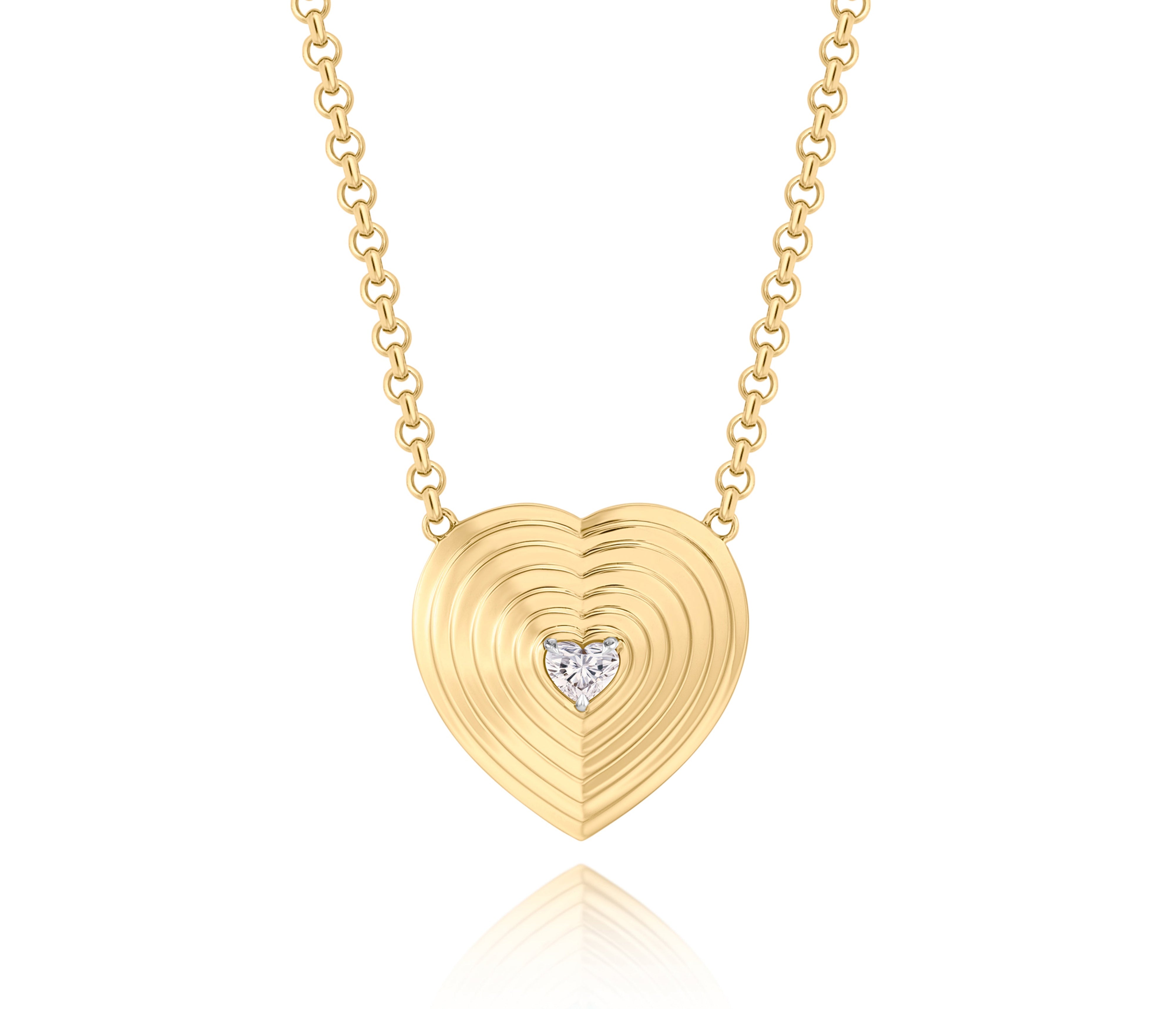 Heart Shape Diamond XL Layered Heart Necklace