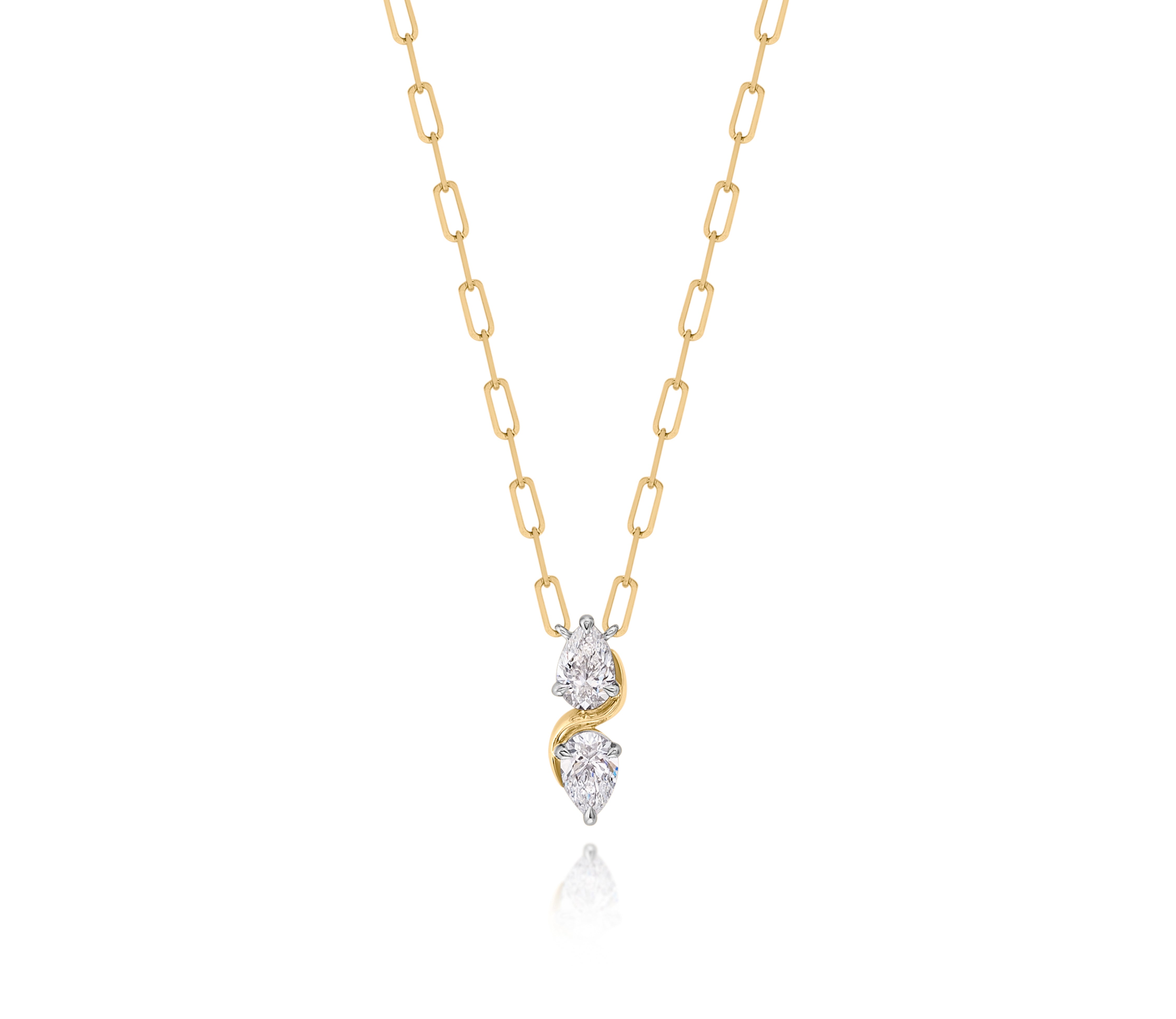 Double Pear Diamond Cuddle Necklace