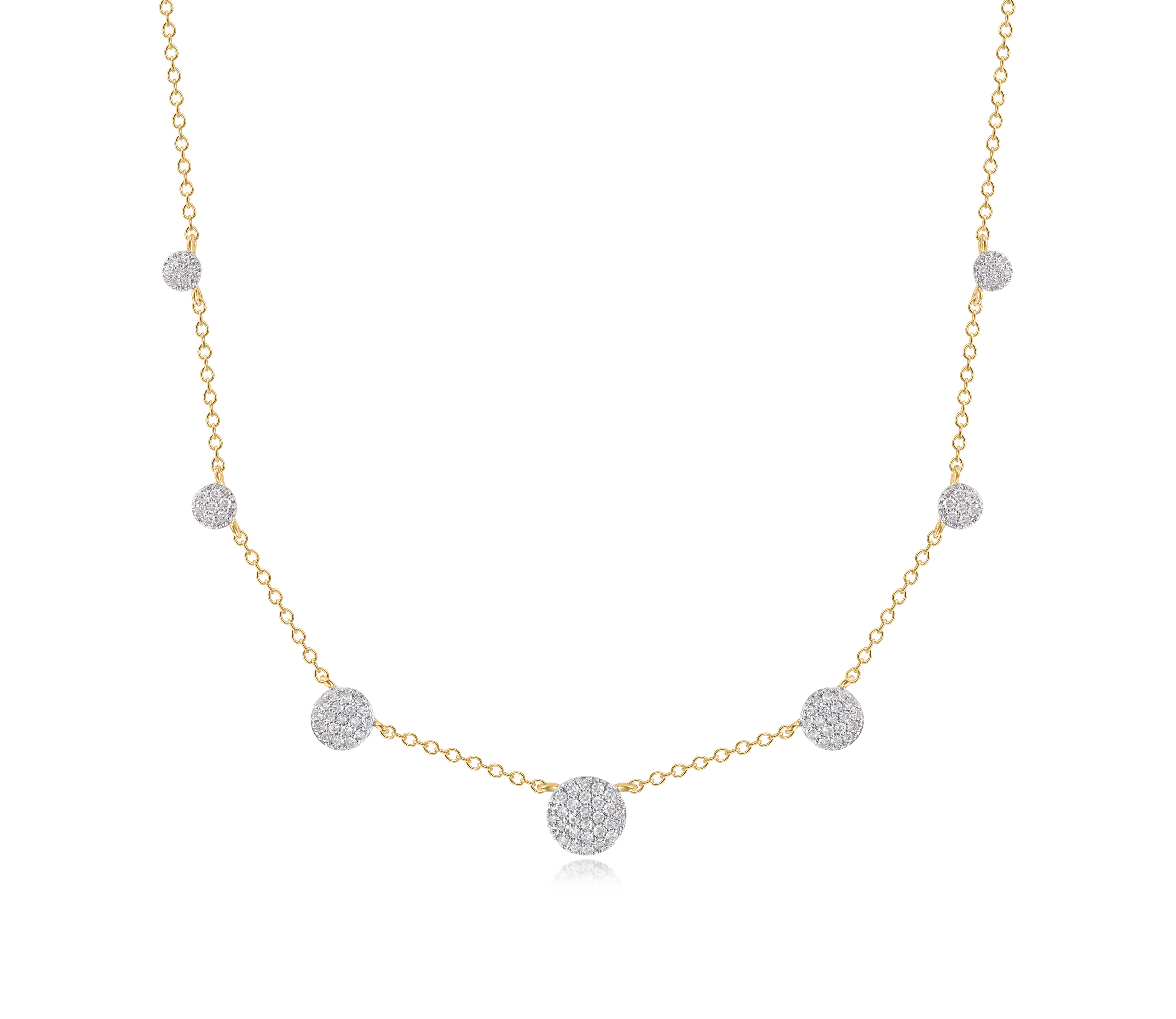 Seven Station Micro Graduated Infinity Necklace