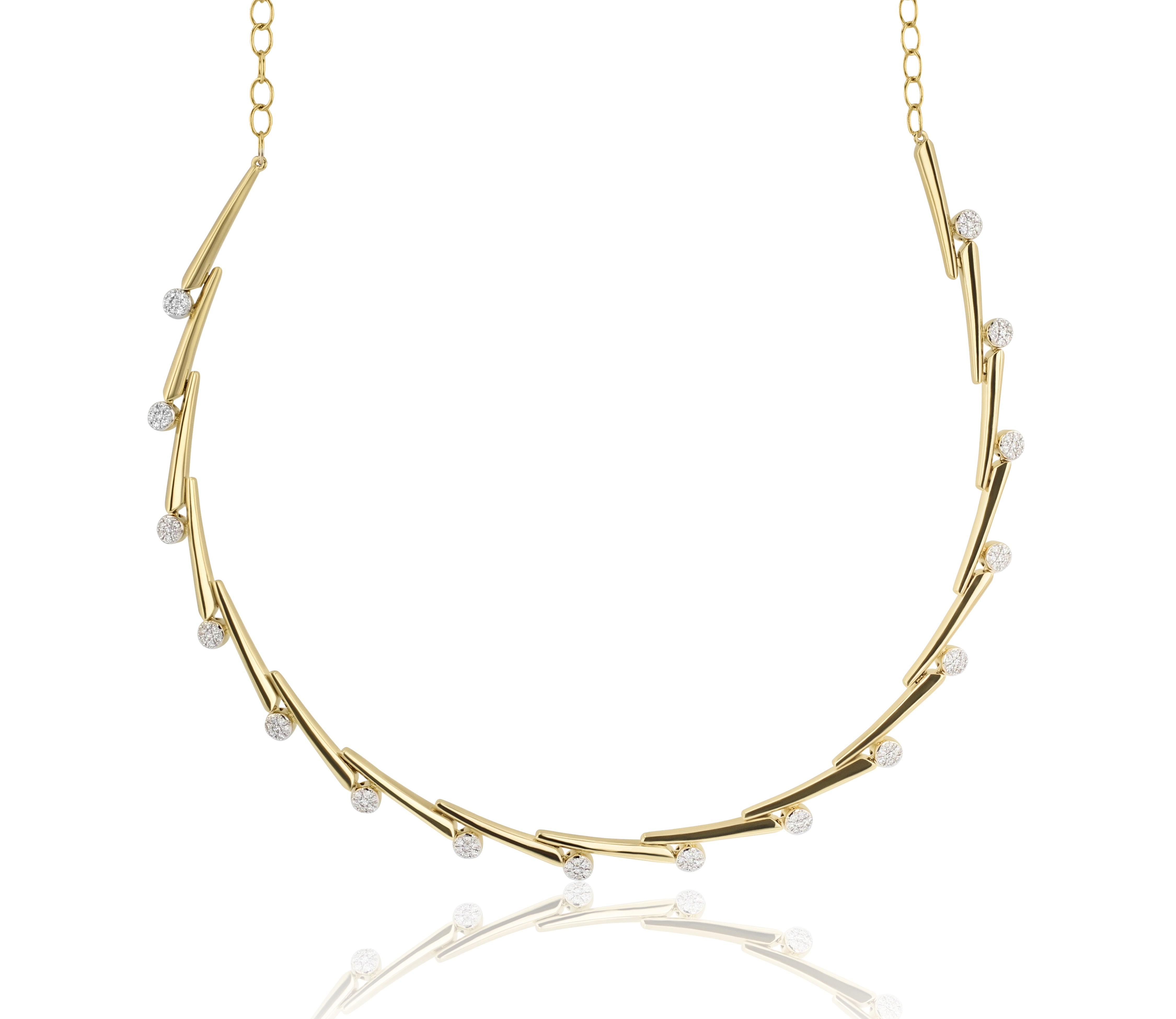 Angled Infinity Knife Edge Sixteen Station Necklace