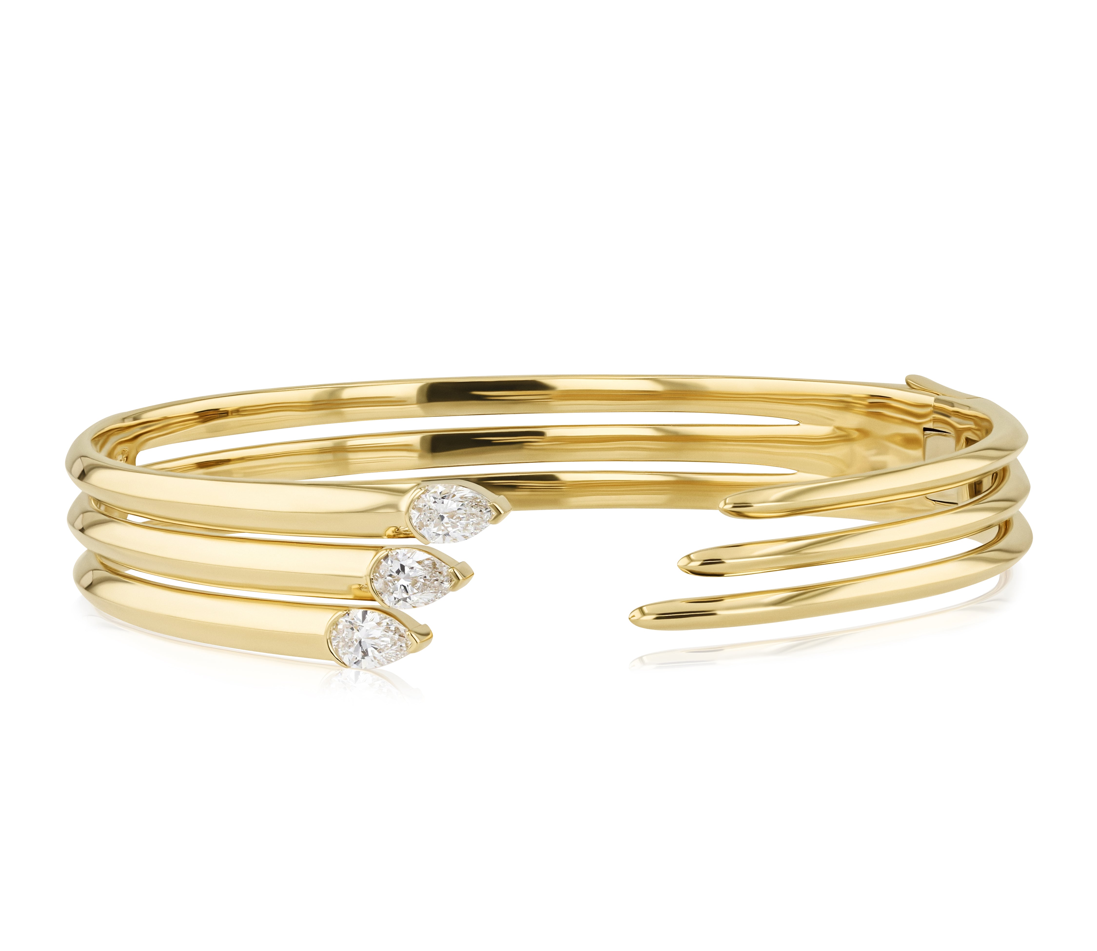 Three Pear Diamond Tip to Tail Bangle