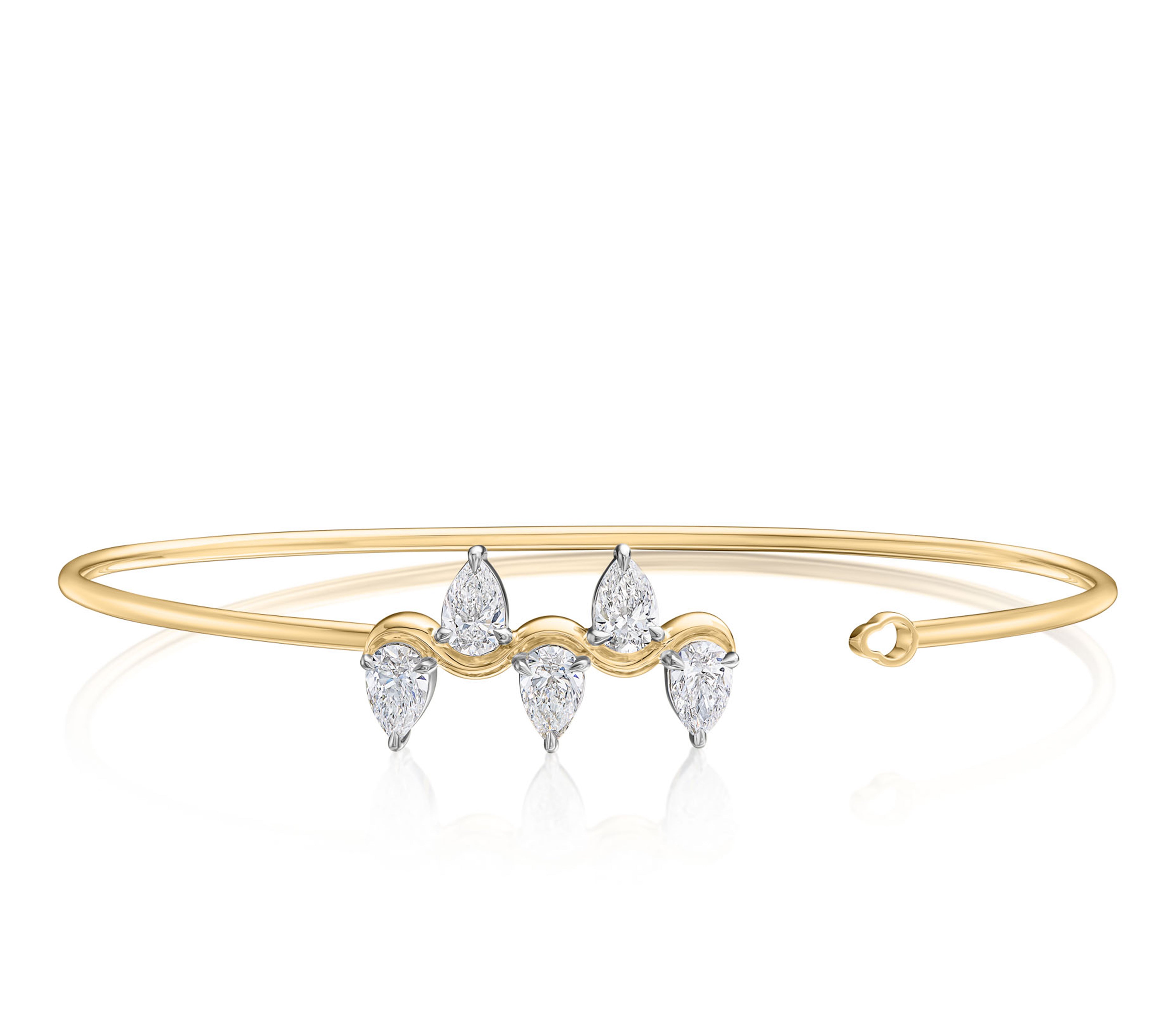 Pear Shape Diamond Half Cuddle Wire Love Always Bracelet