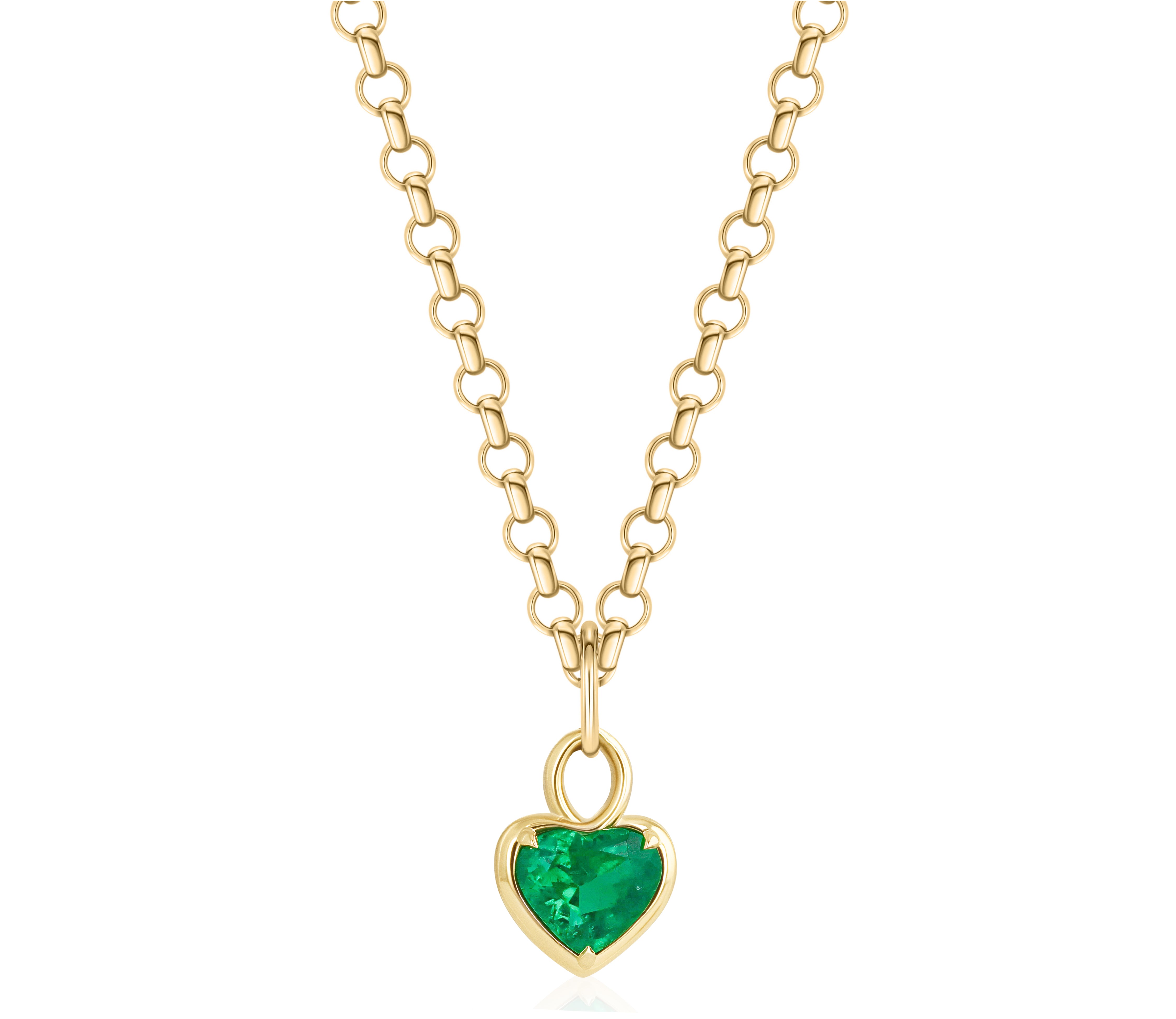 Colombian Emerald Heart Shape Pirouette Pendant