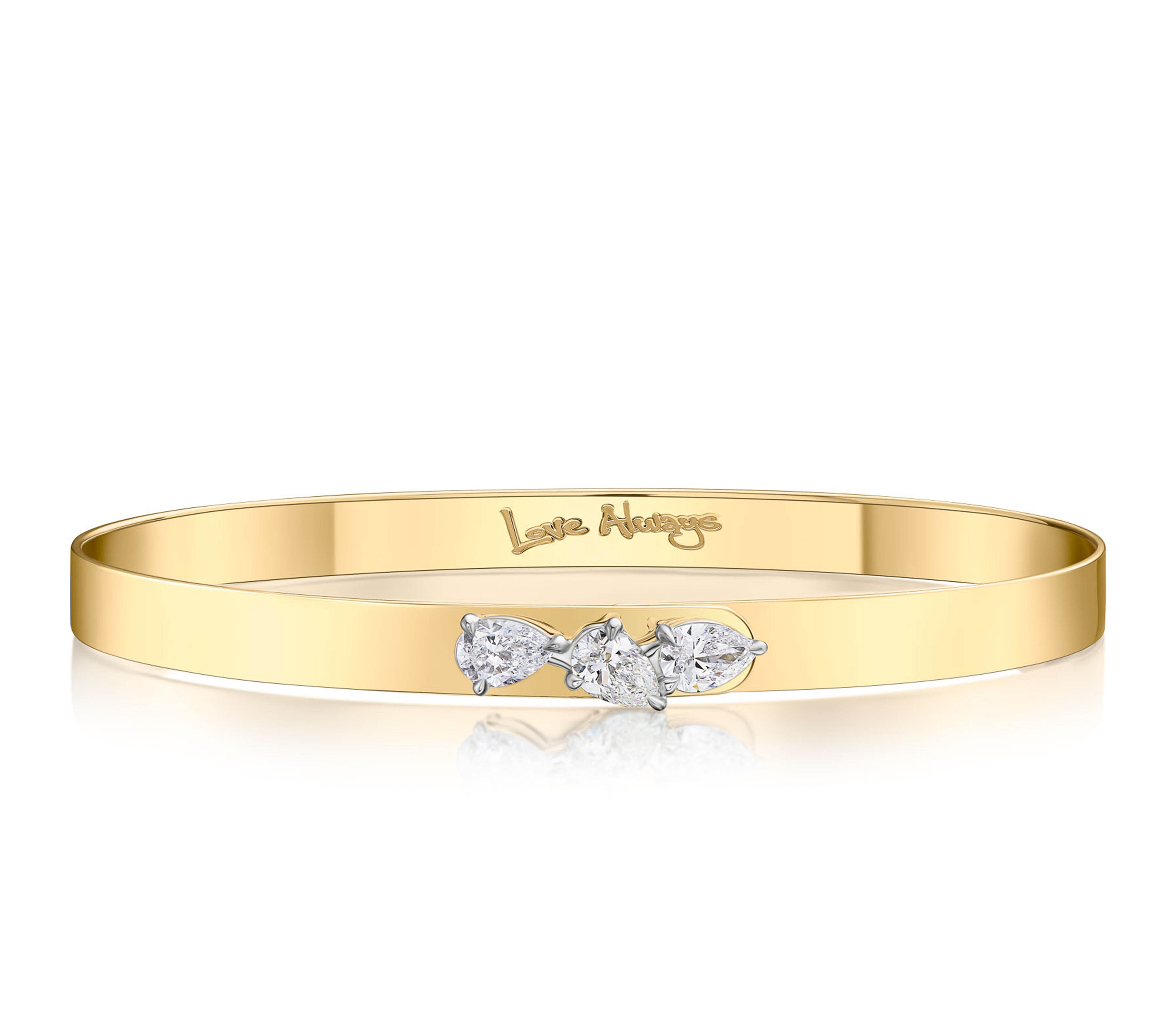 Triple Angled Pear Love Always Bracelet