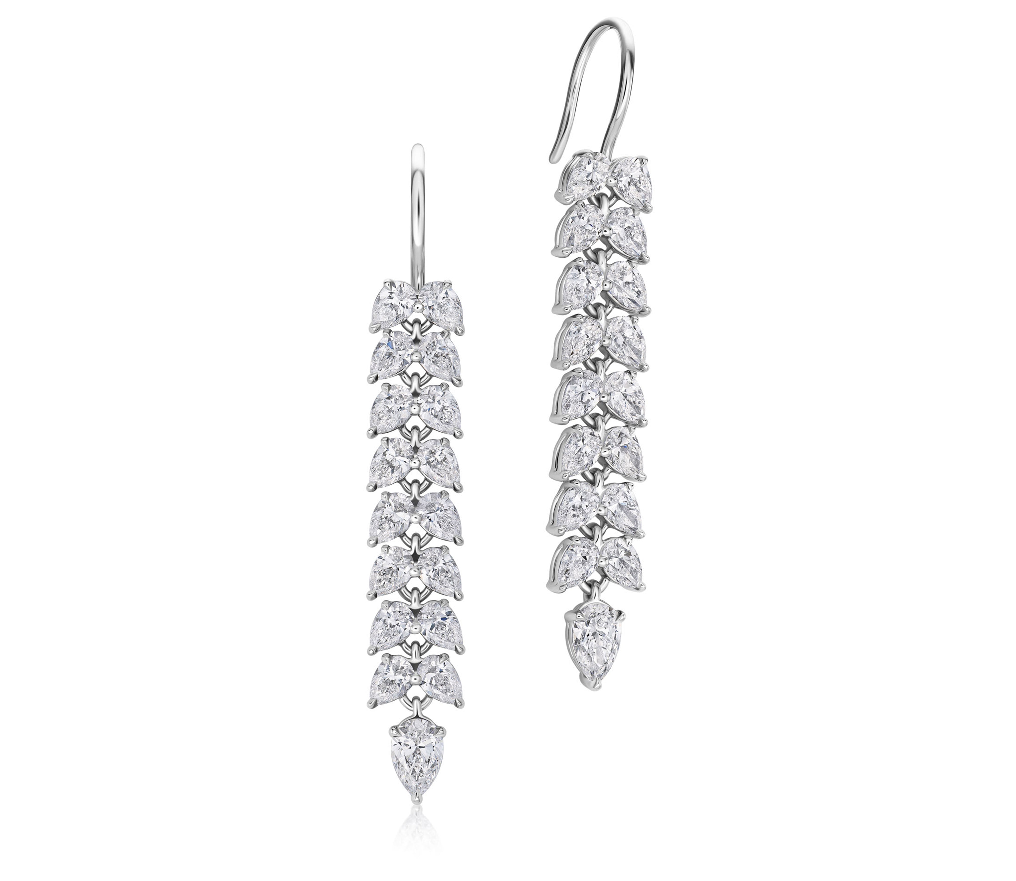 Diamond Long Double Pear Leaf Leverbacks