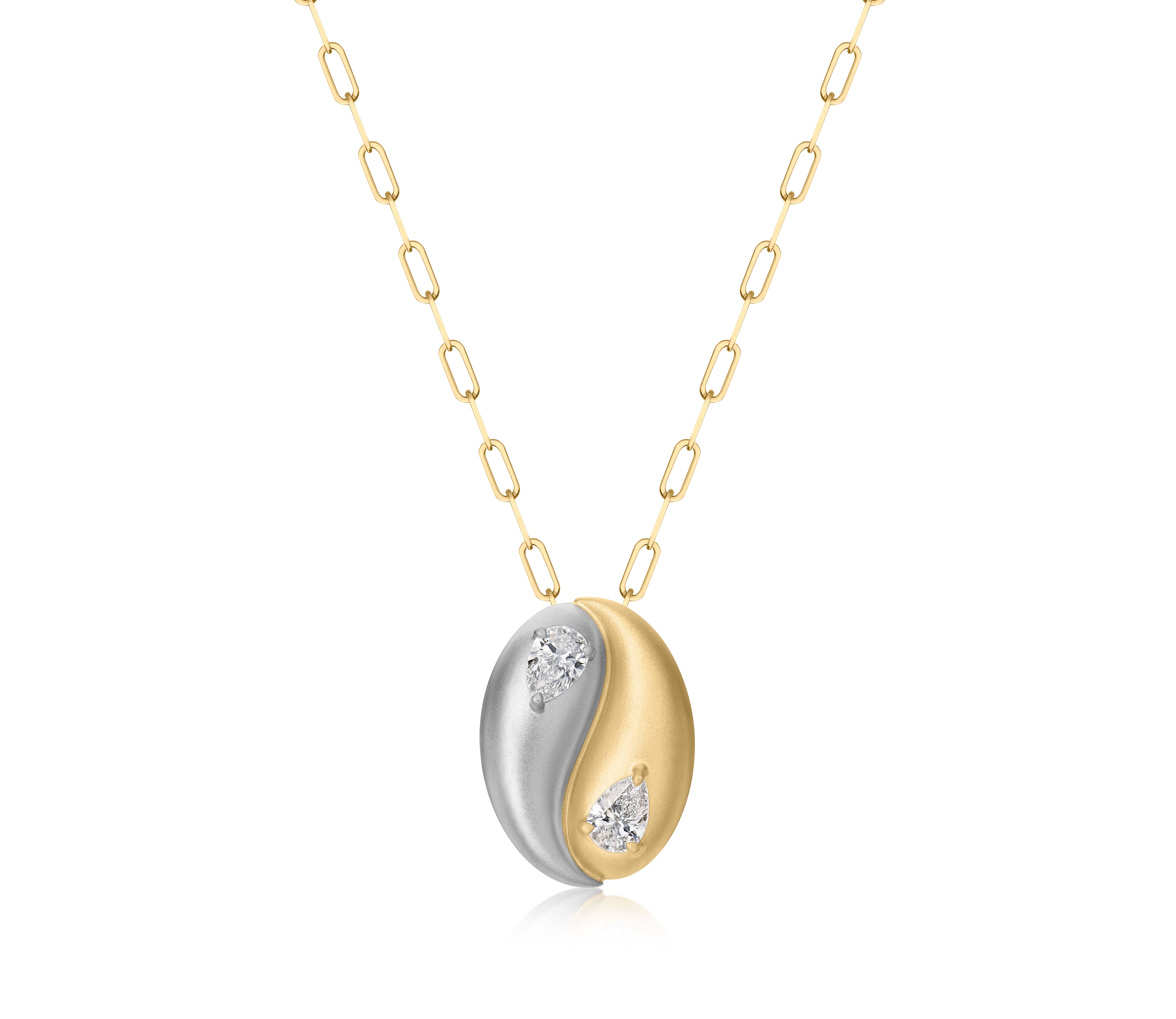 Pear Shape Diamond Yin Yang Necklace