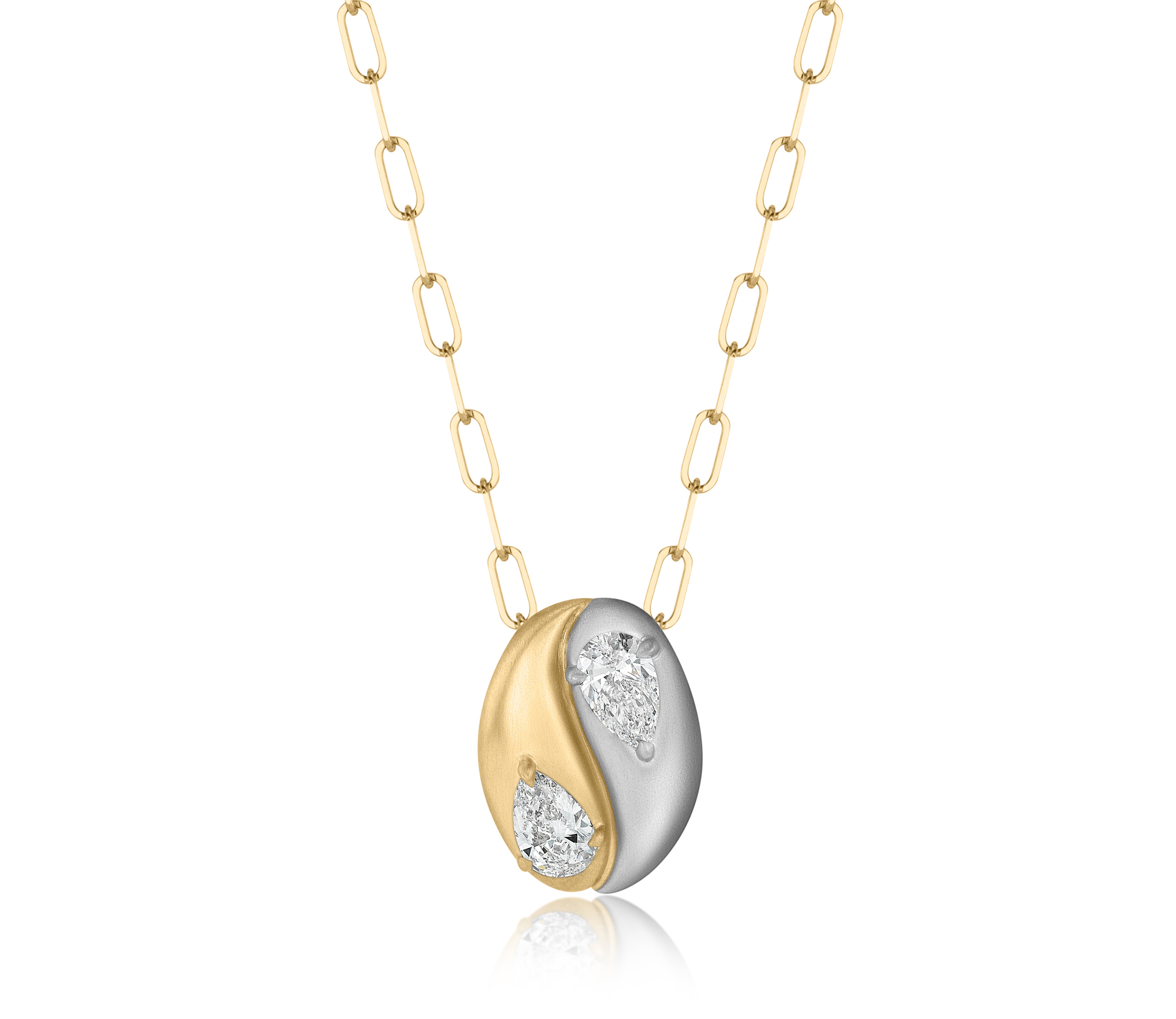 Pear Shape Diamond Yin Yang Necklace