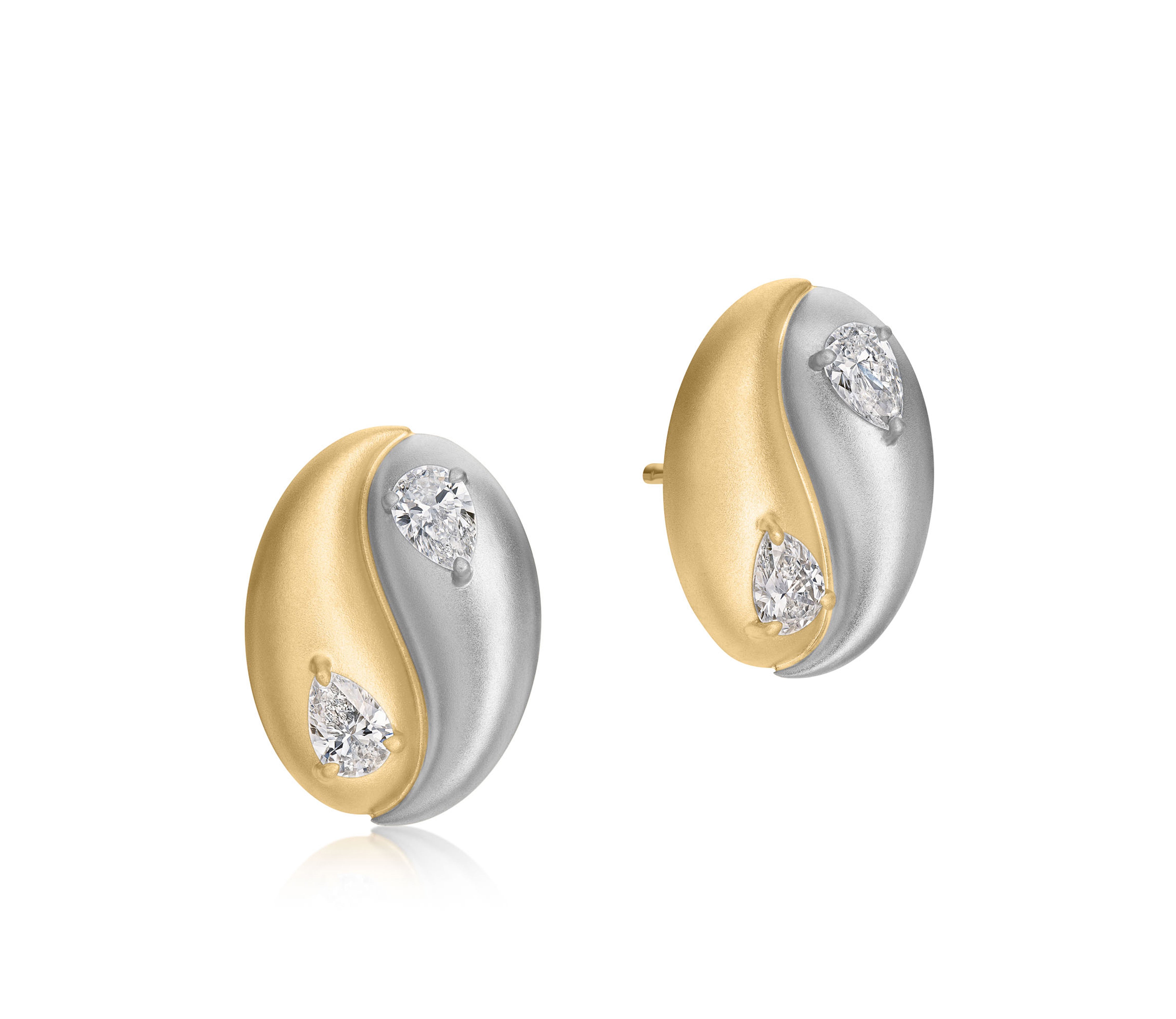 Pear Shape Diamond Yin Yang Studs