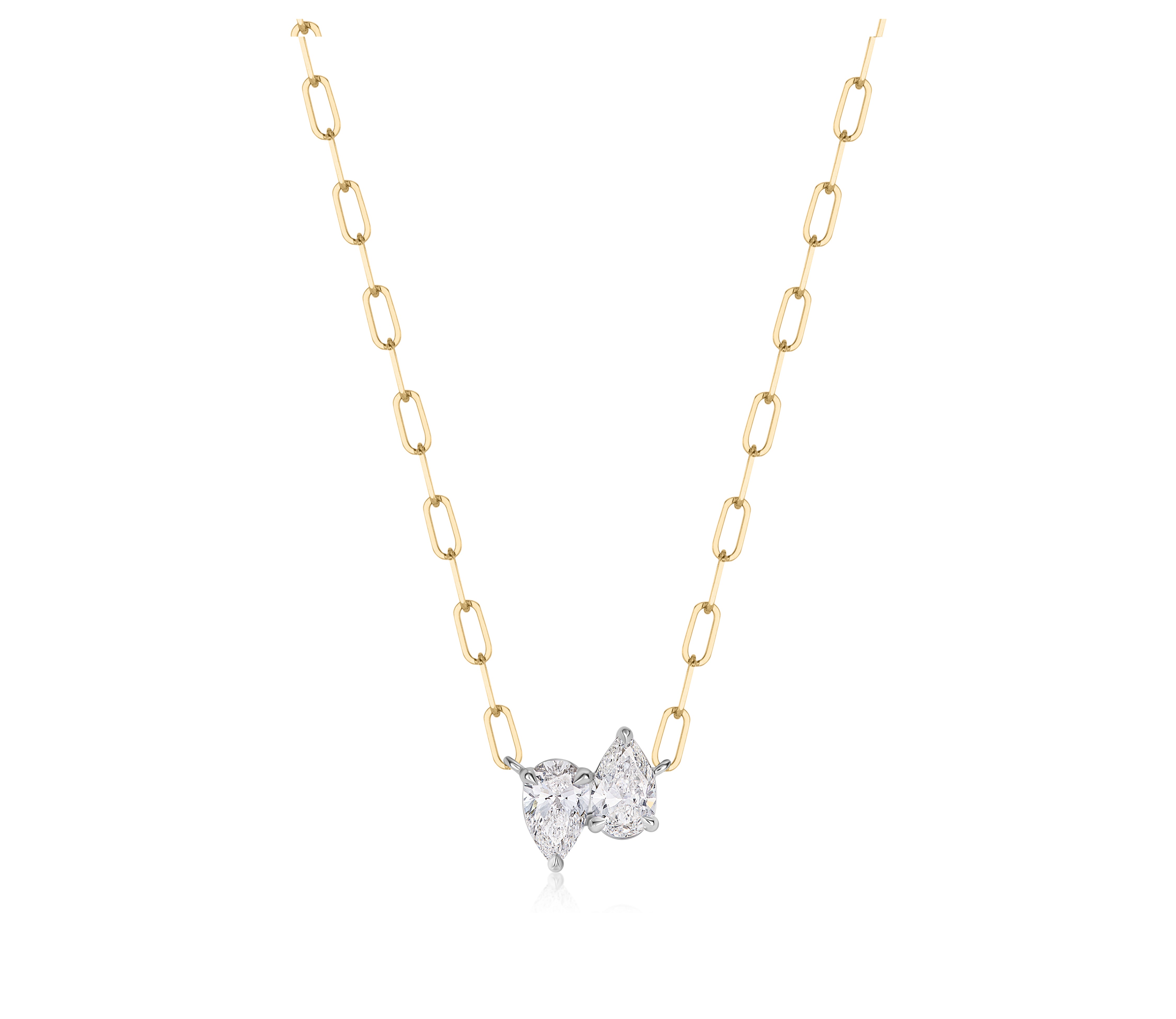Up Down Pear Shape Diamond Necklace