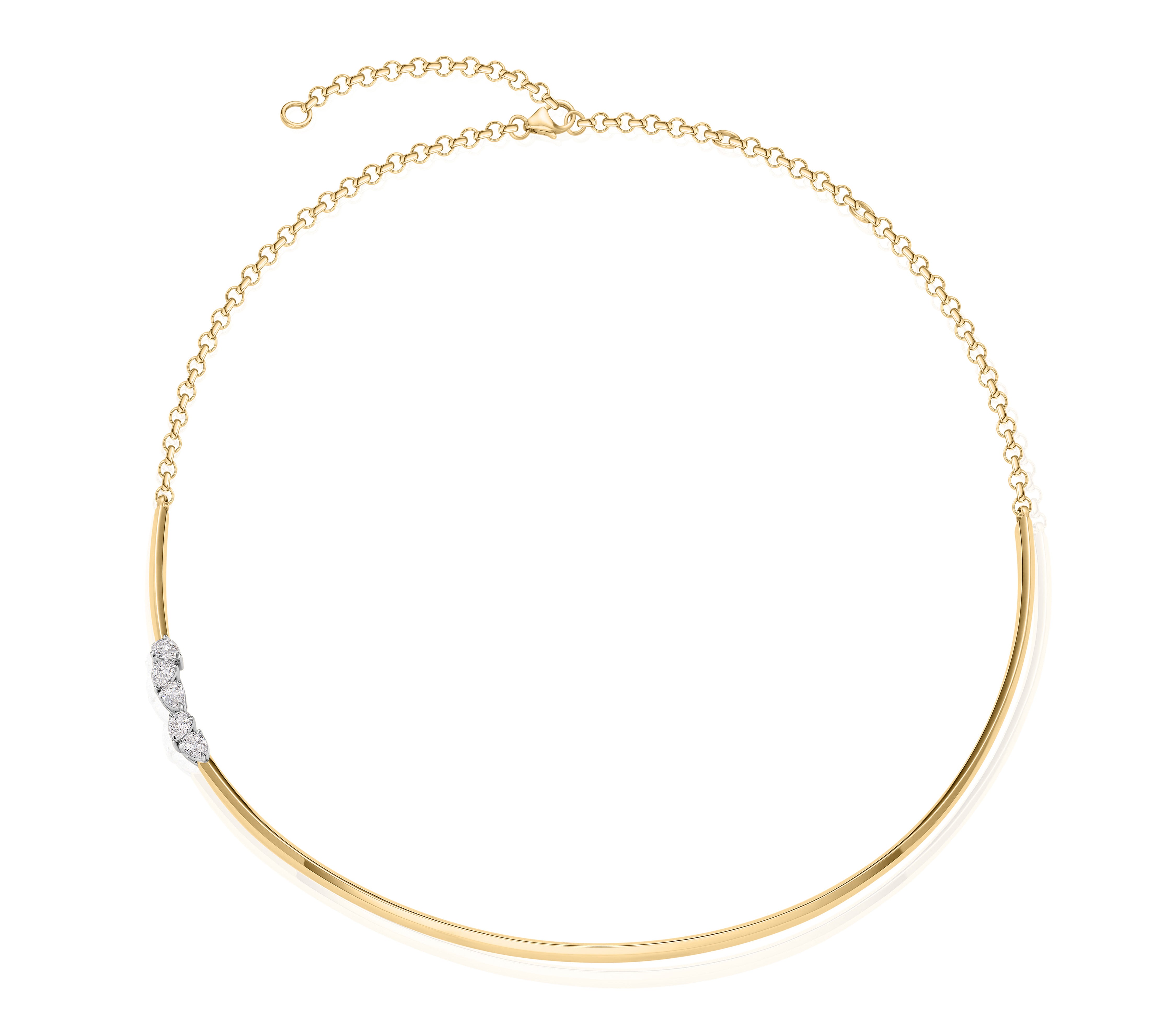 Pear Shape Diamond Collar Necklace