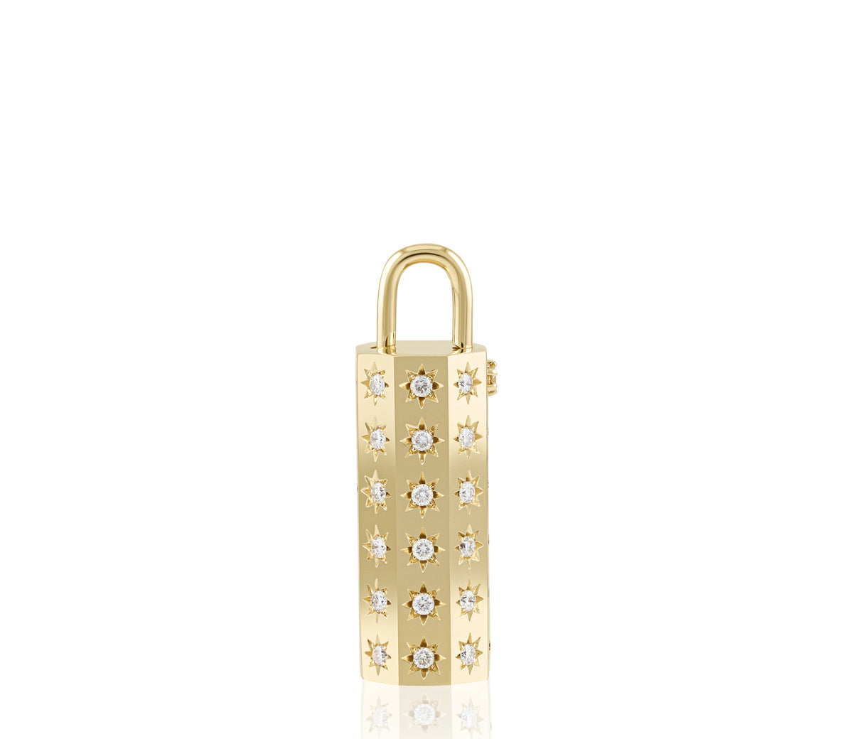 33 mm Diamond Octagon Lock Pendant
