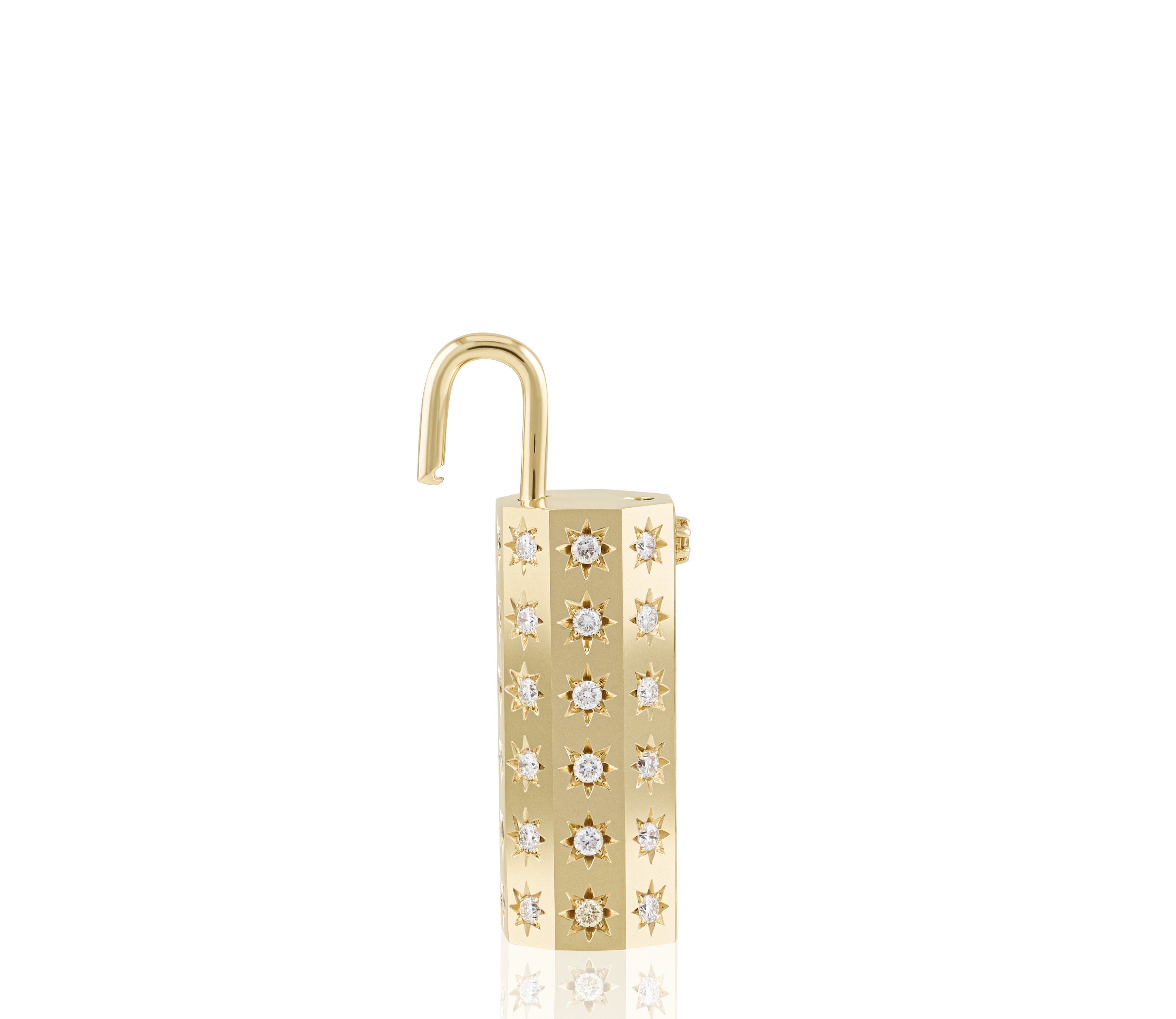 33 mm Diamond Octagon Lock Pendant