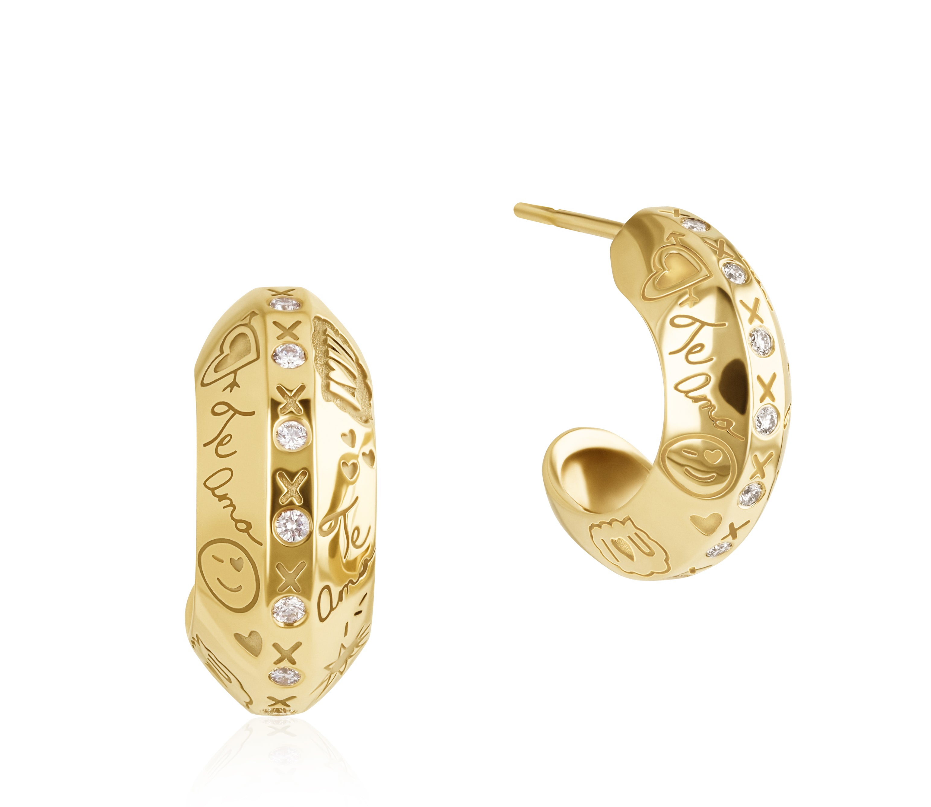 20 mm Love Languages Angled Hoops