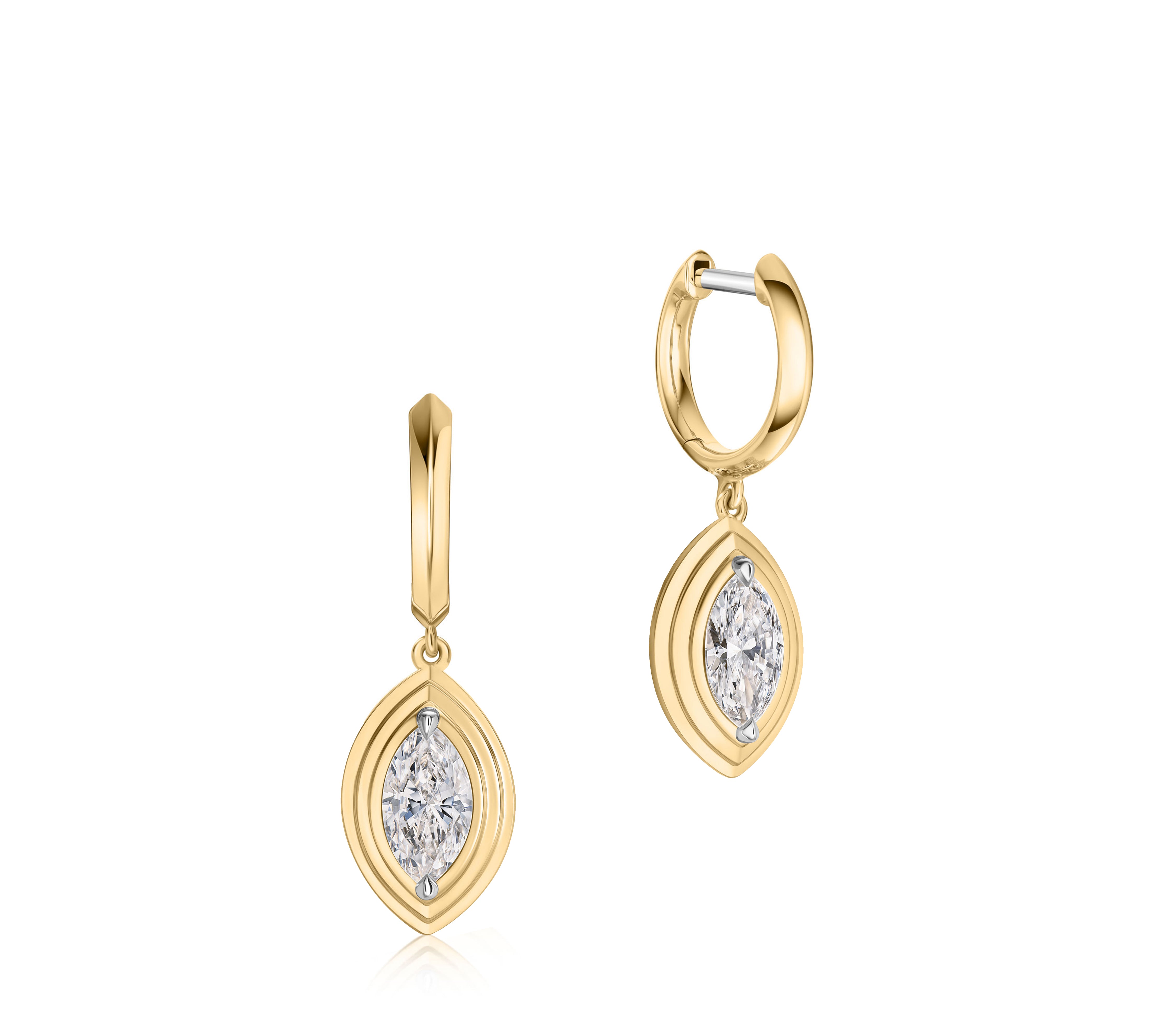 Marquise Cut Diamond Mini Huggies