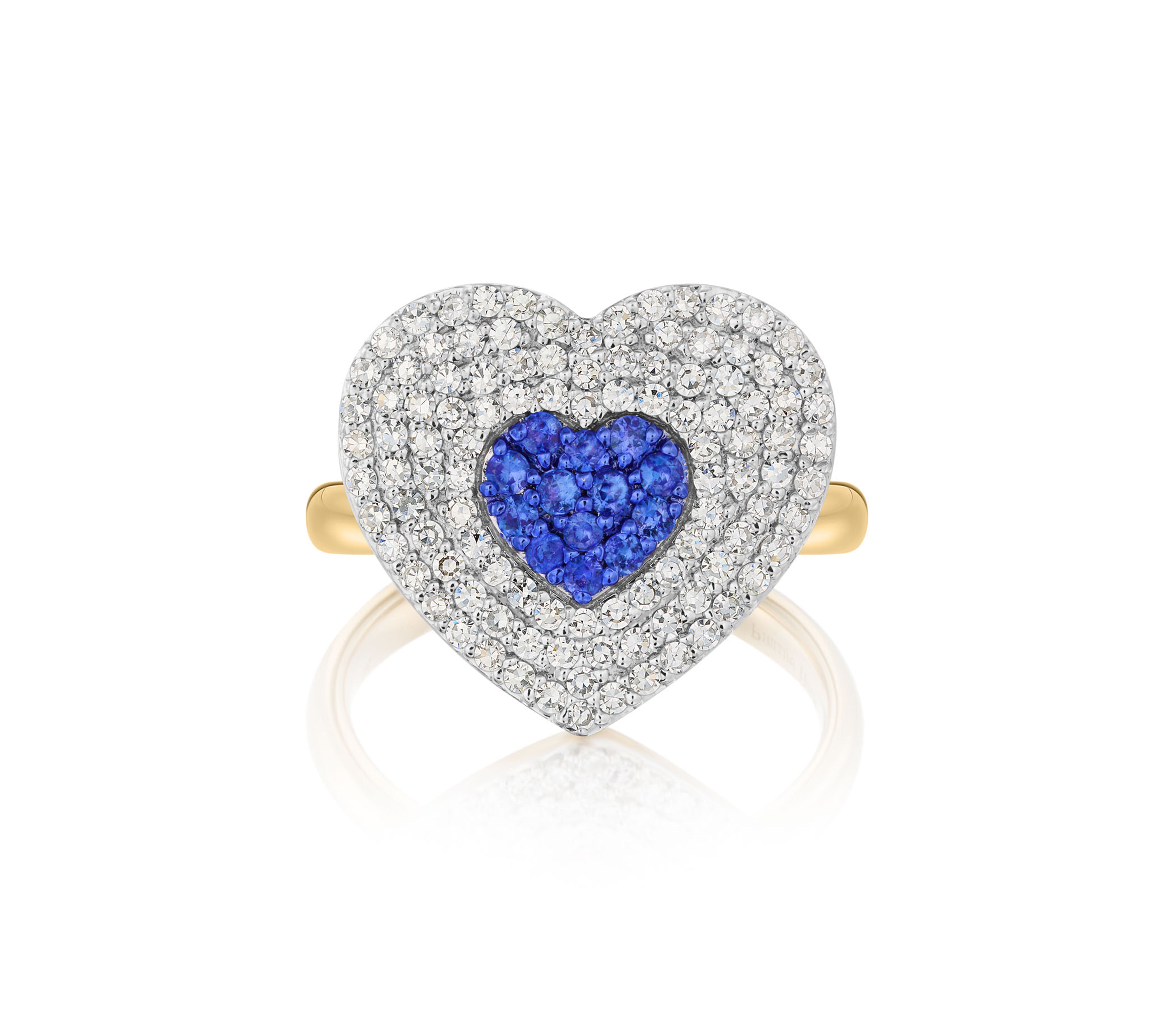 Diamond & Blue Sapphire Infinity Heartbeat Ring