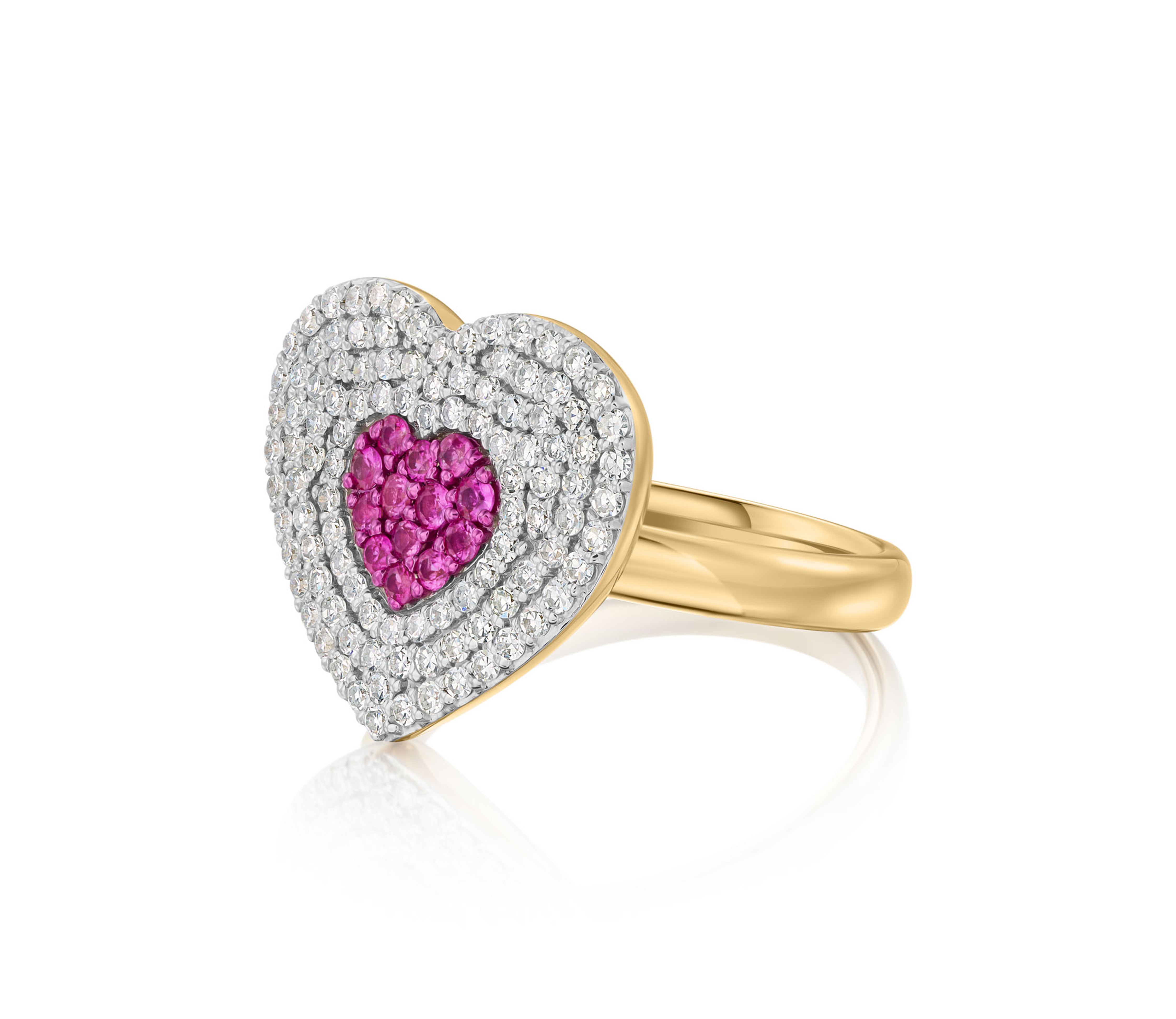 Diamond & Pink Sapphire Infinity Heartbeat Ring