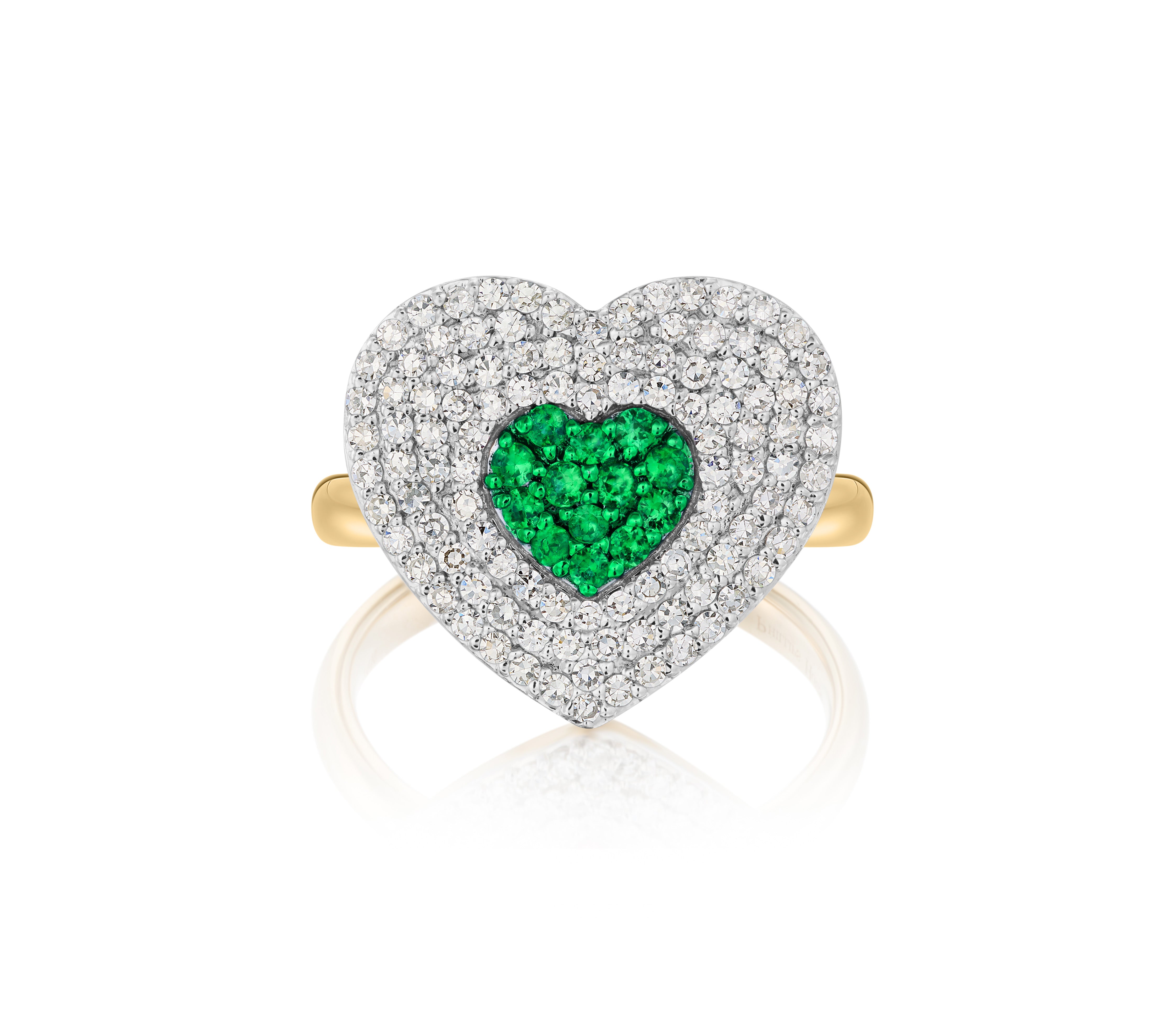 Diamond & Emerald Infinity Heartbeat Ring