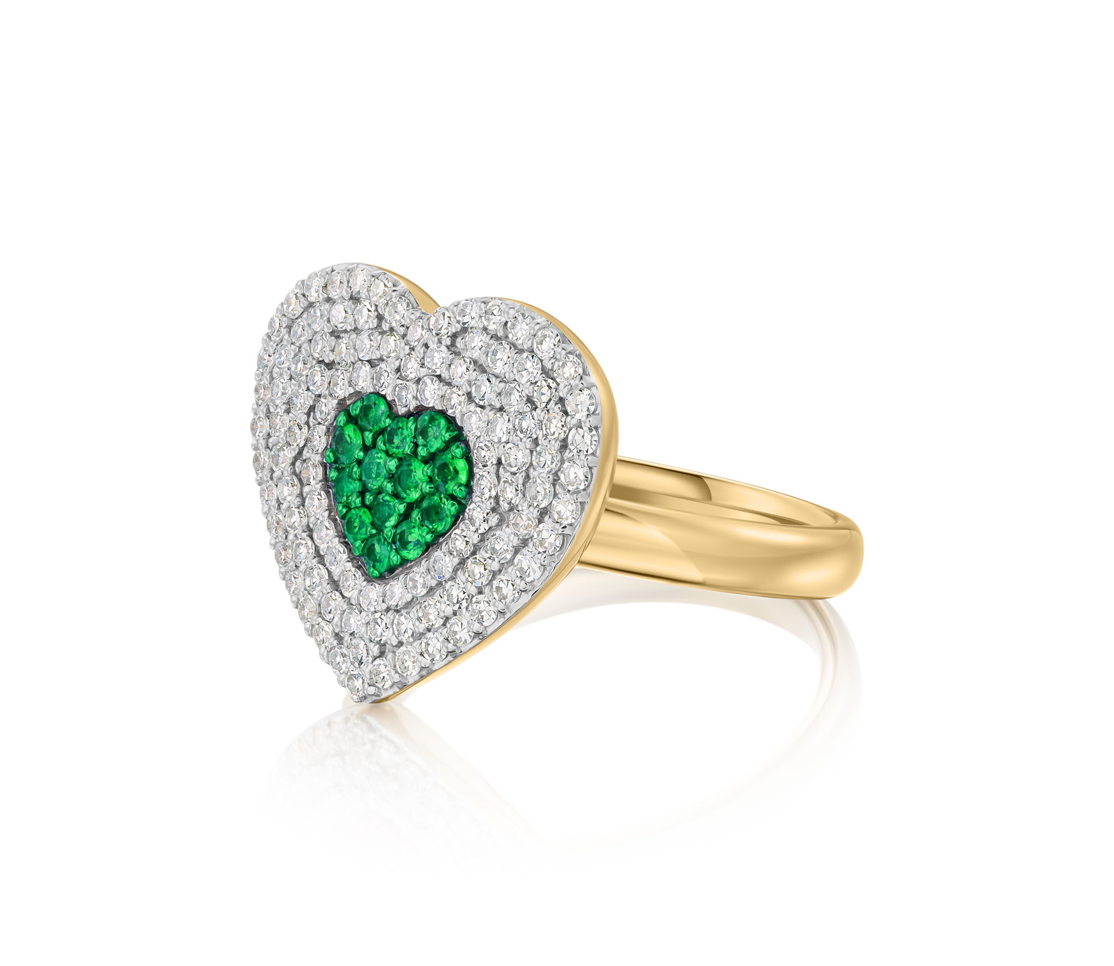 Diamond & Emerald Infinity Heartbeat Ring
