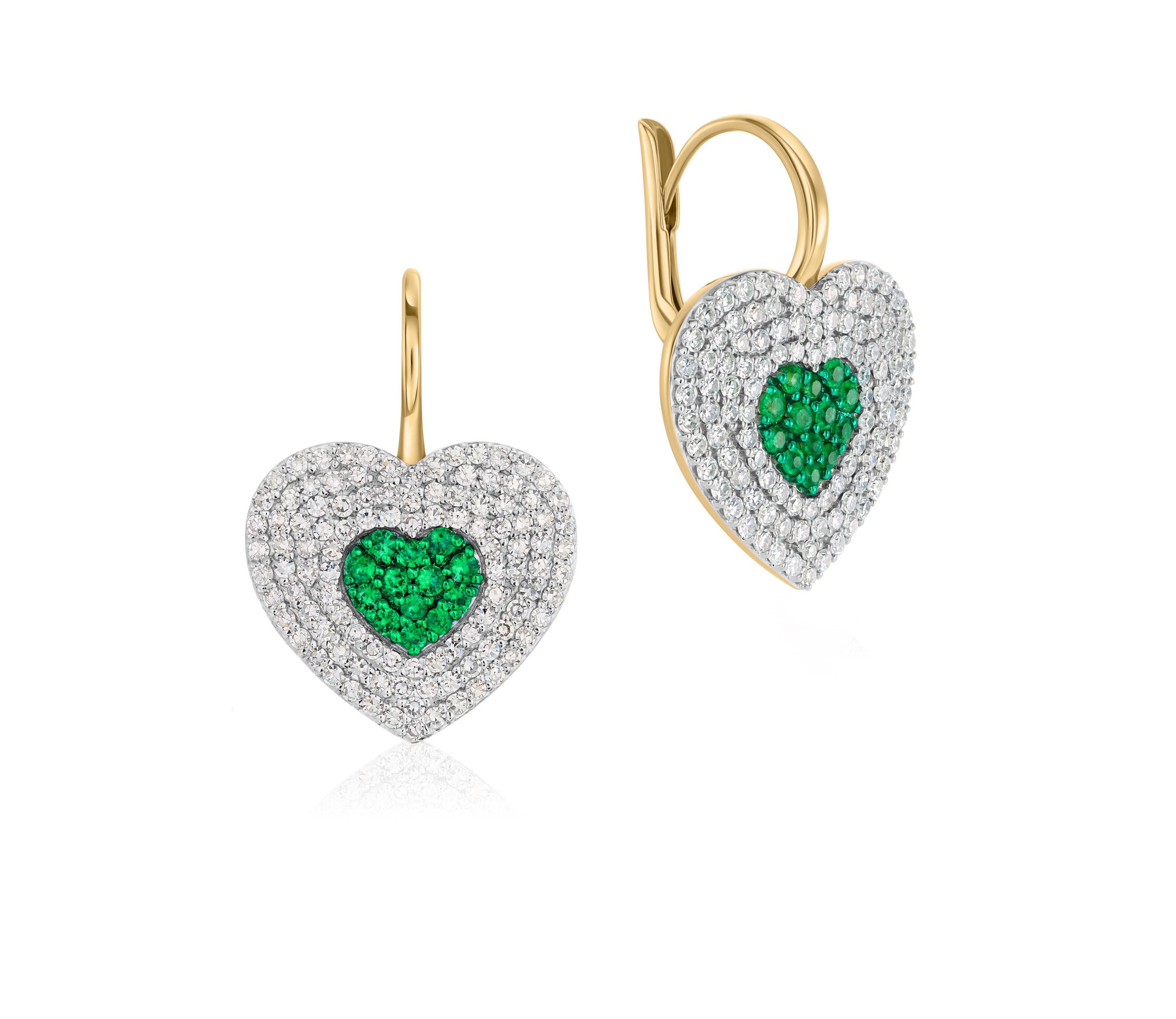 Diamond & Emerald Infinity Heartbeat Leverbacks