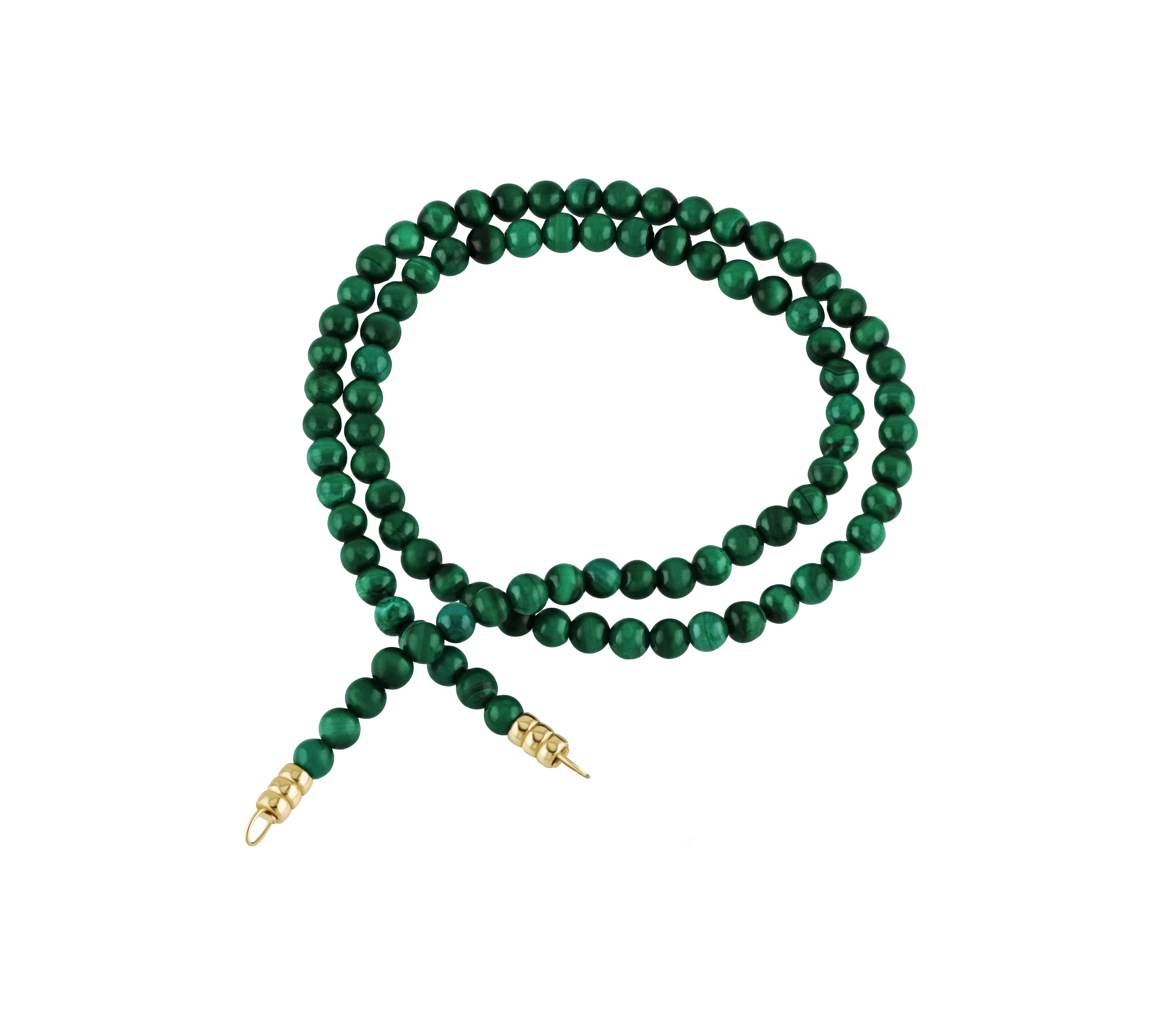Malachite Beads with End Caps