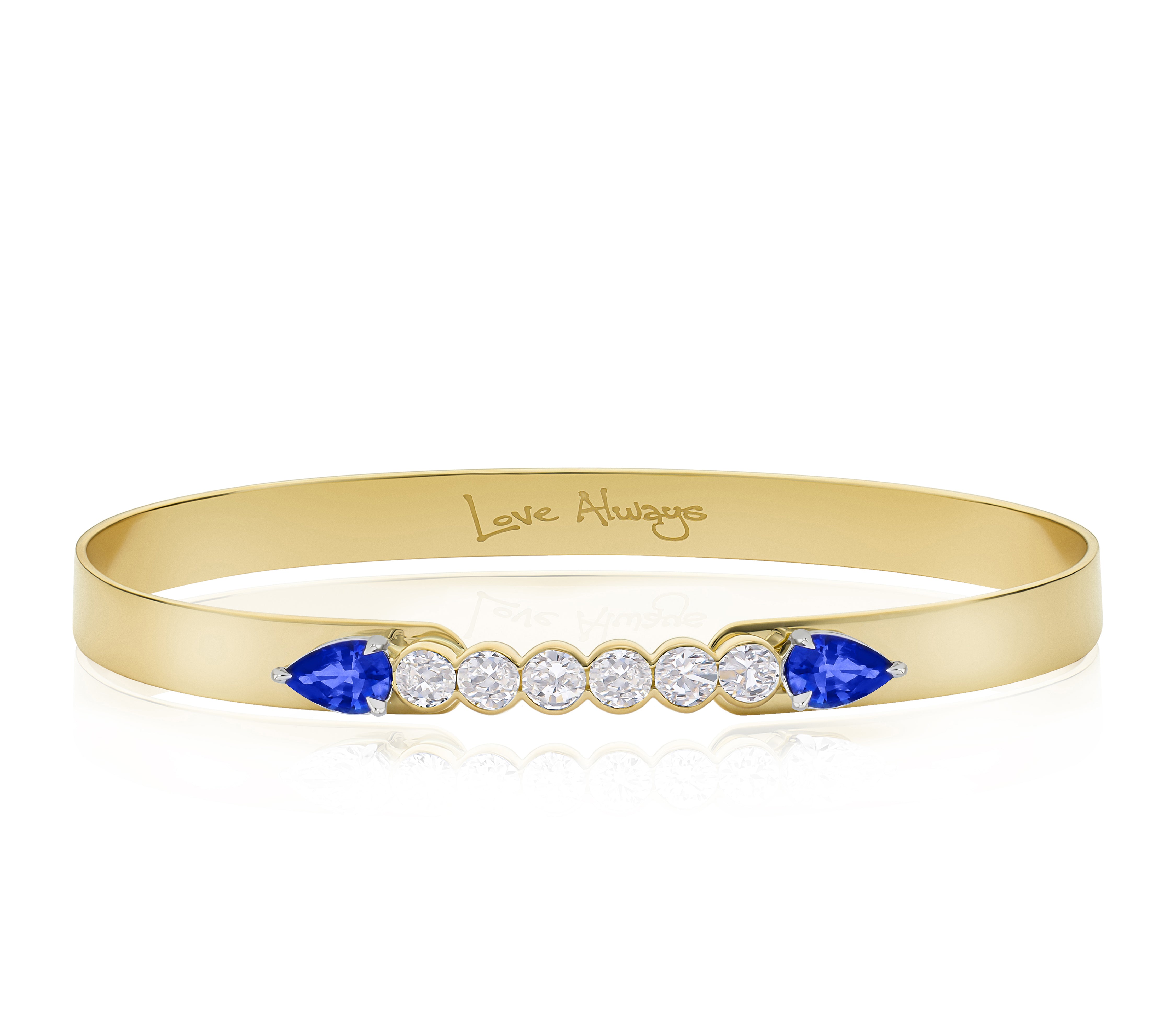 Double Pear Sapphires & Round Diamonds Love Always Bracelet