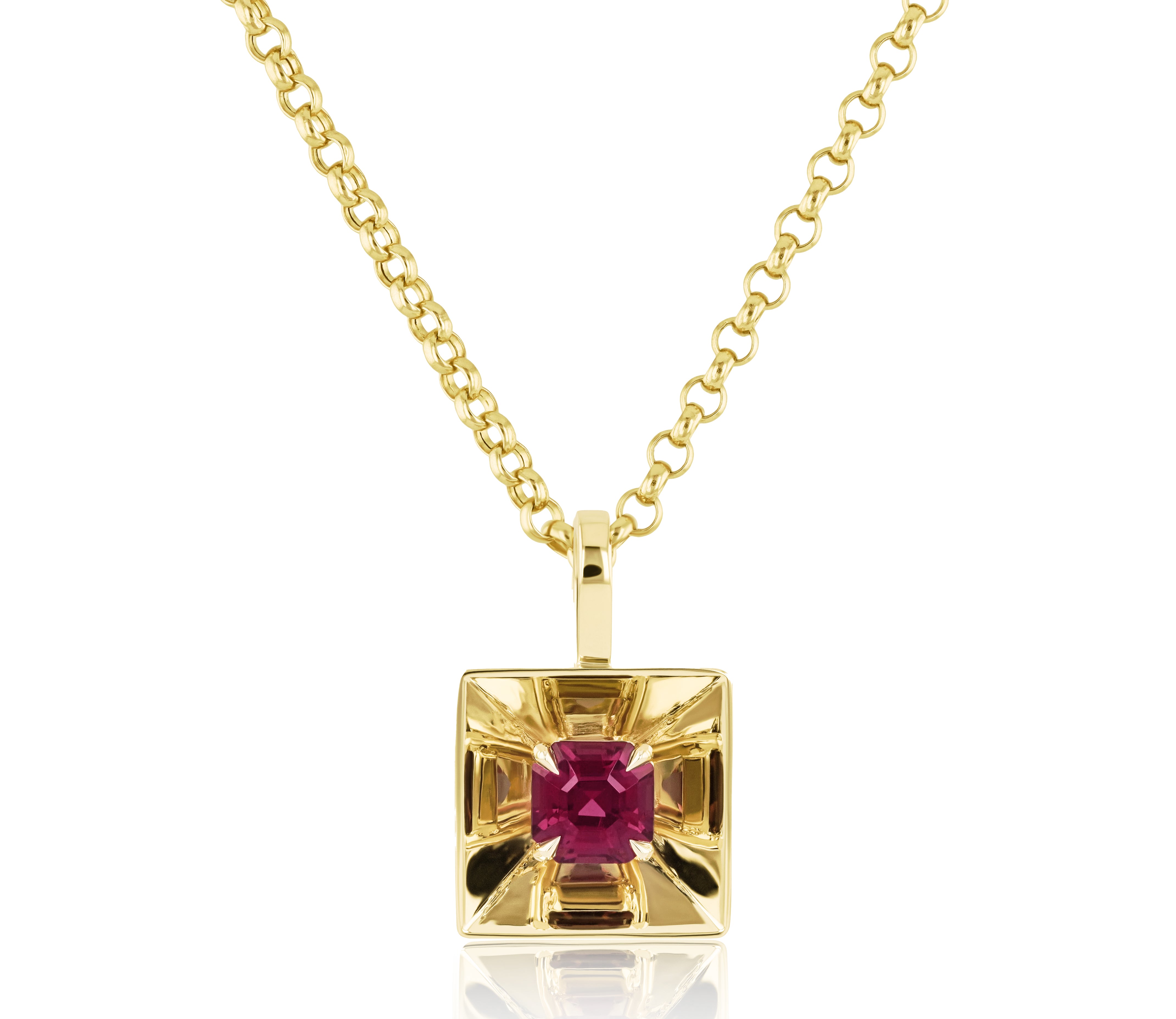 Rhodolite Mirror Amplifier Necklace