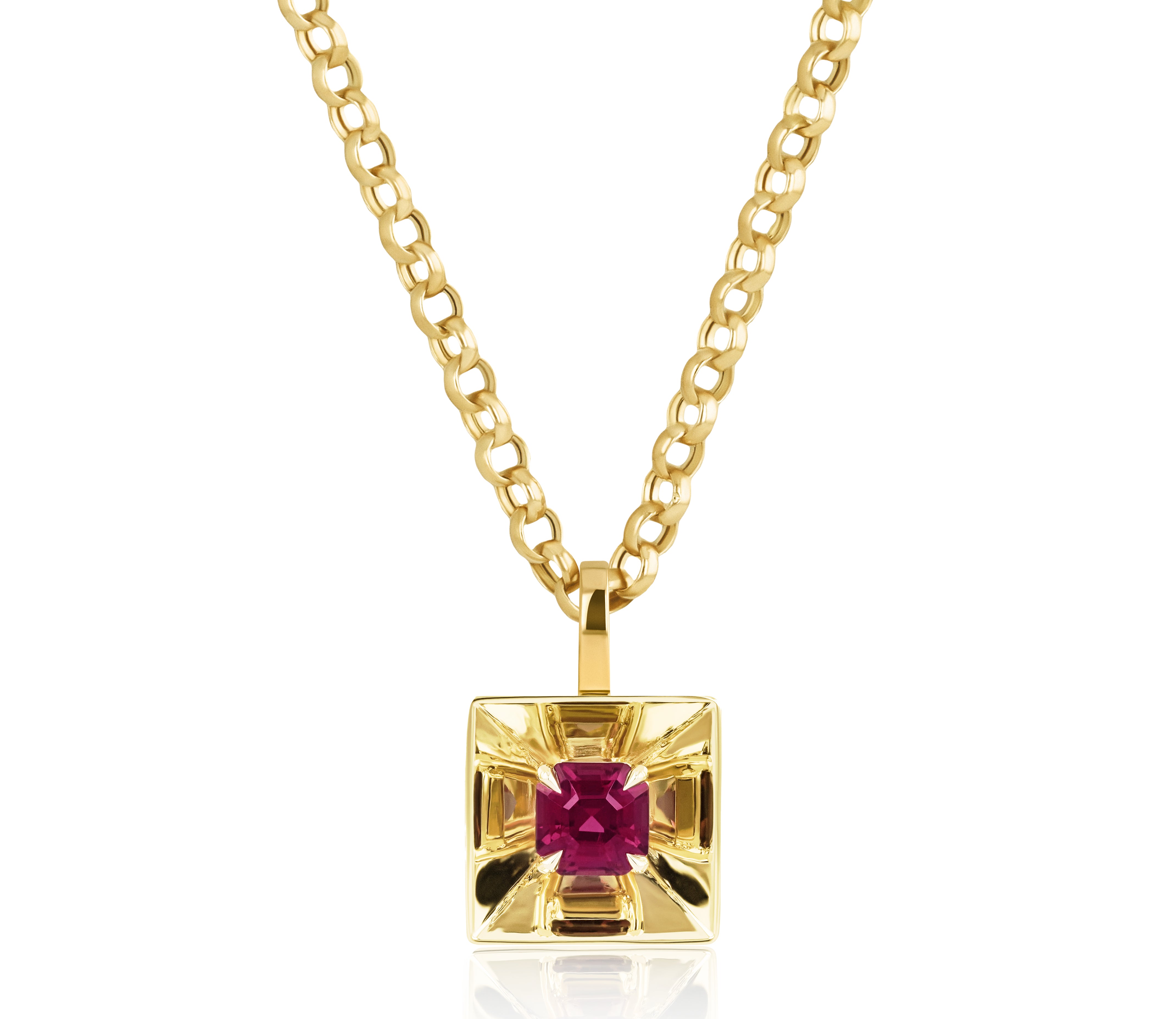 Rhodolite Mirror Amplifier Necklace