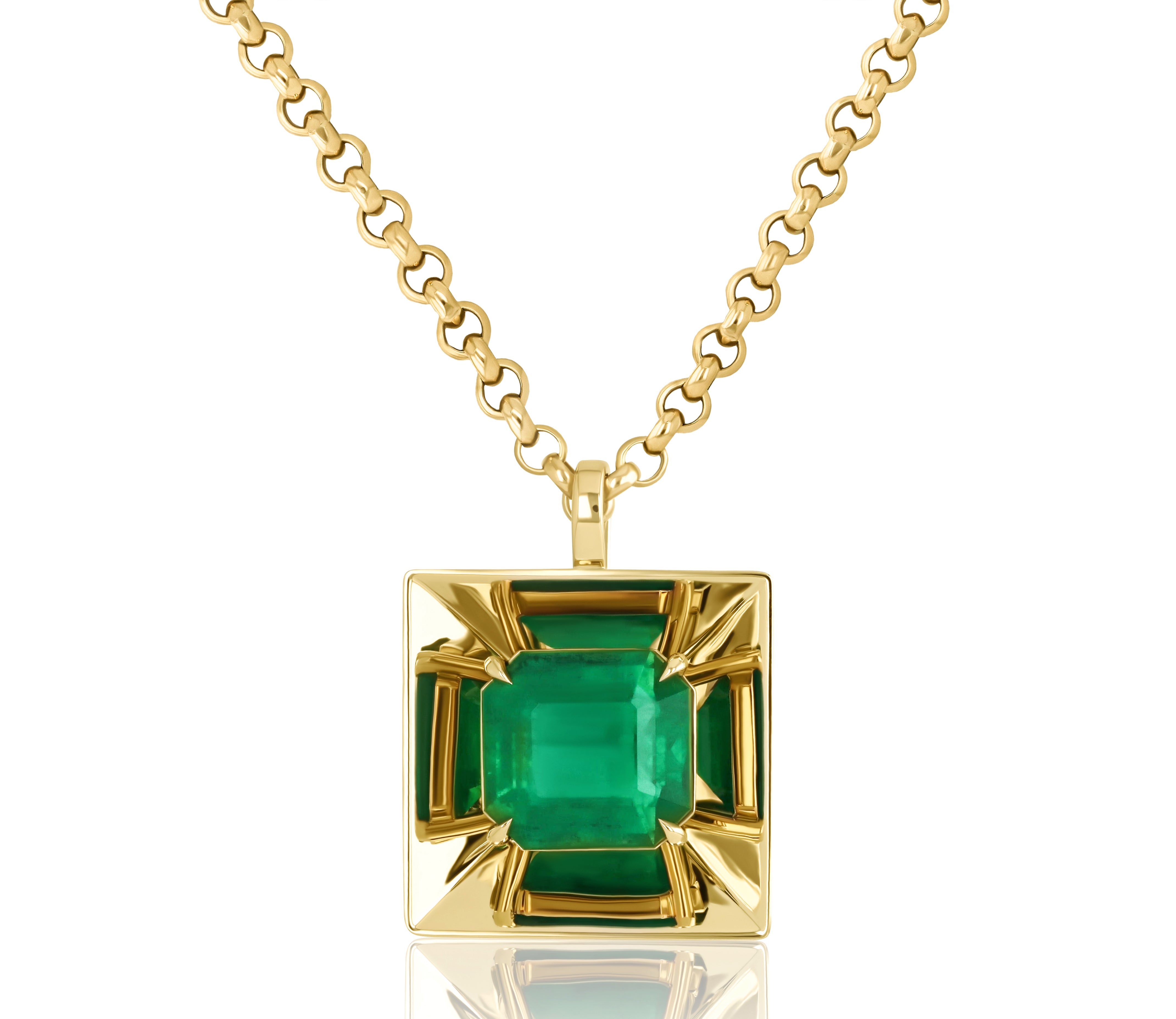 Colombian Emerald Mirror Amplifier Pendant