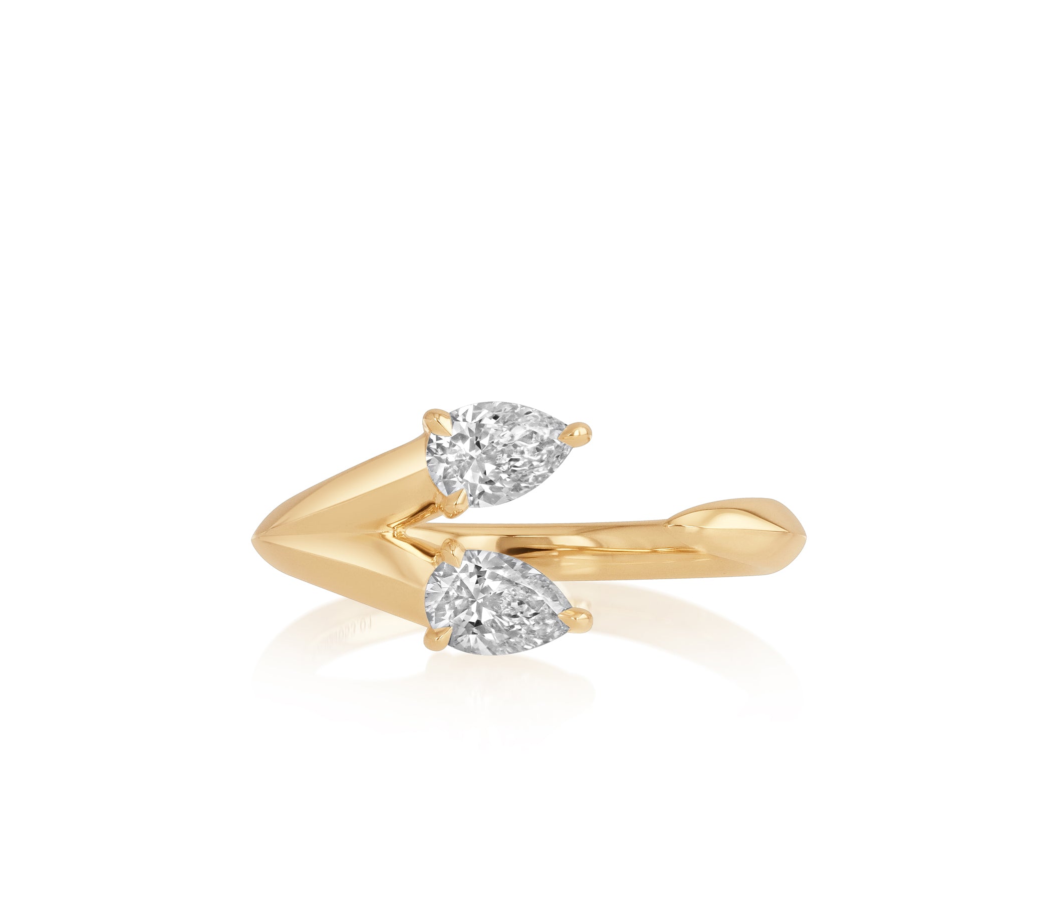 Pear Diamond Y Shank Ring