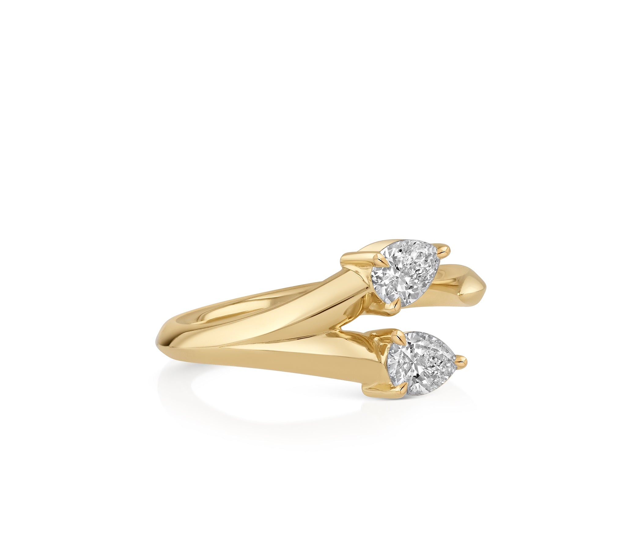 Pear Diamond Y Shank Ring