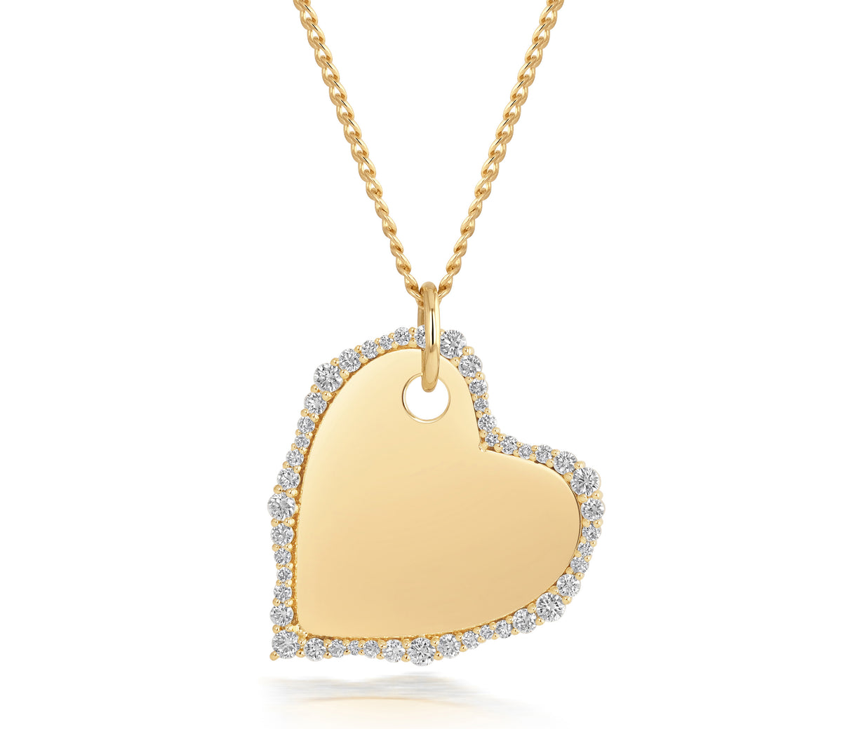 Love Languages Blank Heart Scalloped Edge Pendant