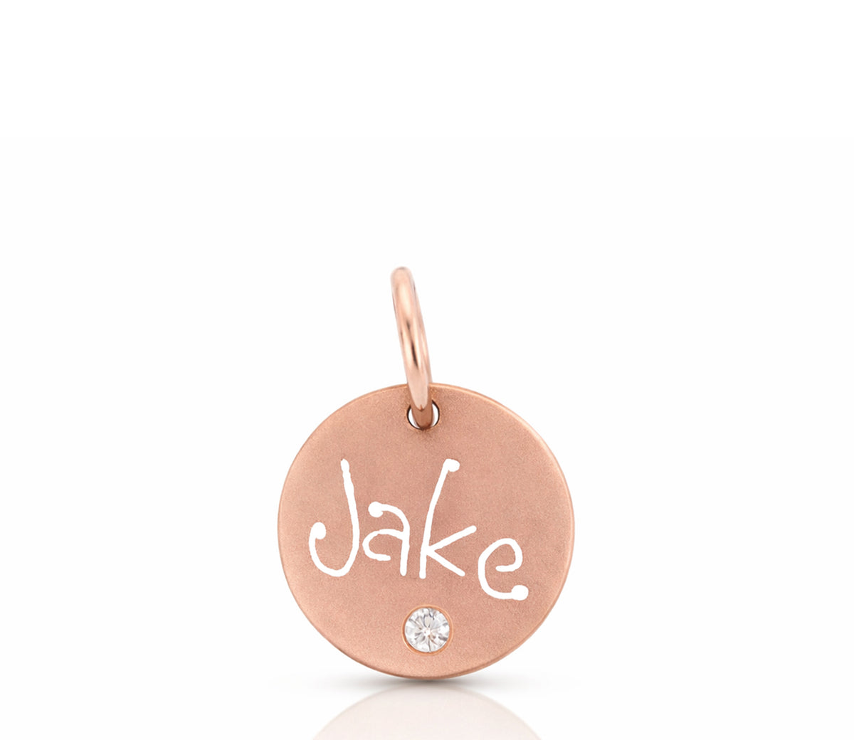 Rose Gold Carved Tag with Diamond