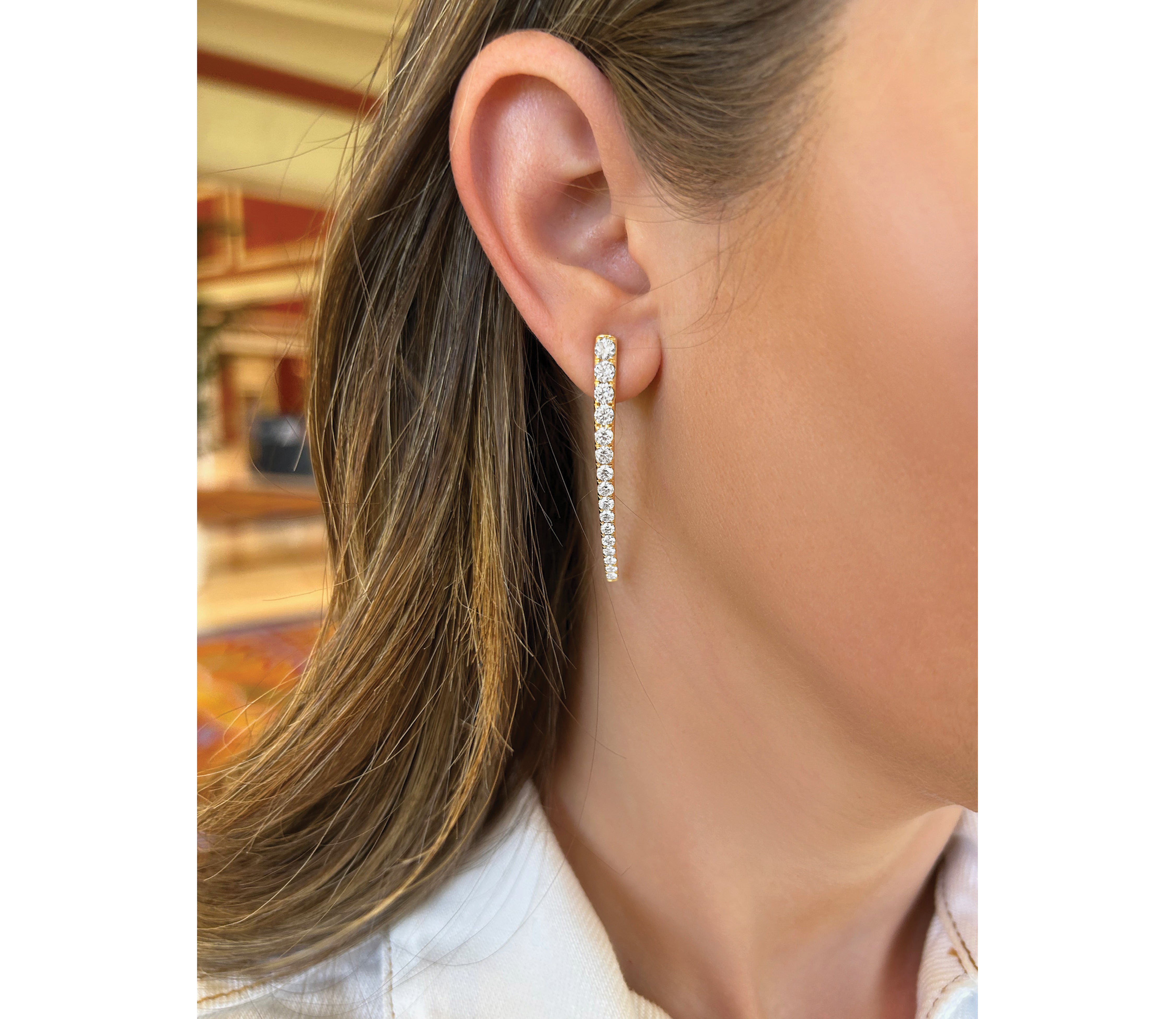 Graduated French Pave Long Studs