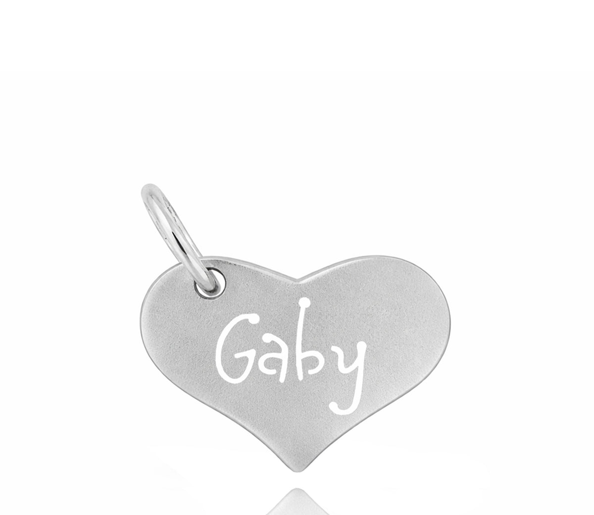 White Gold Heart Carved Tag