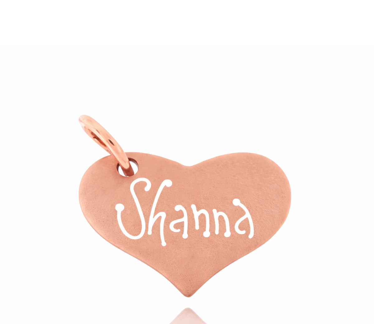 Rose Gold Heart Carved Tag