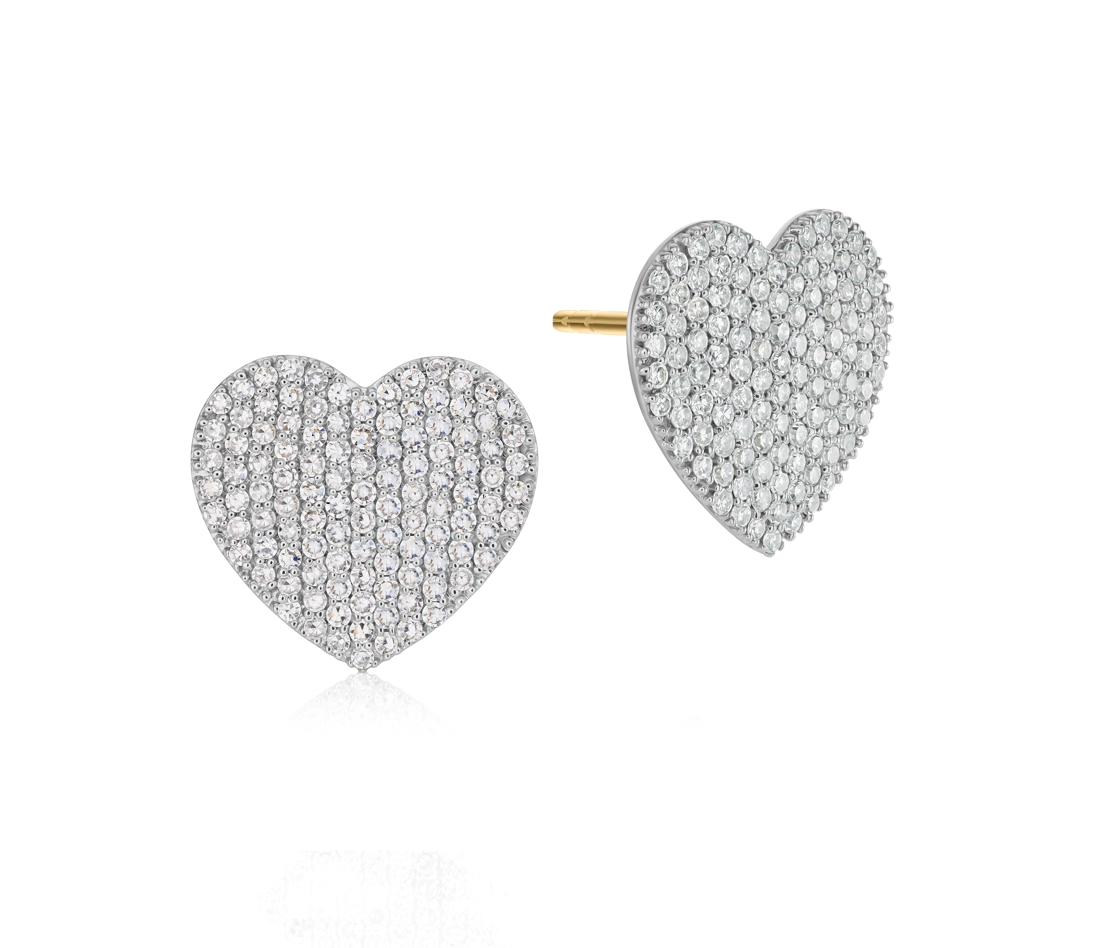 Medium Infinity Heart Stud Earrings