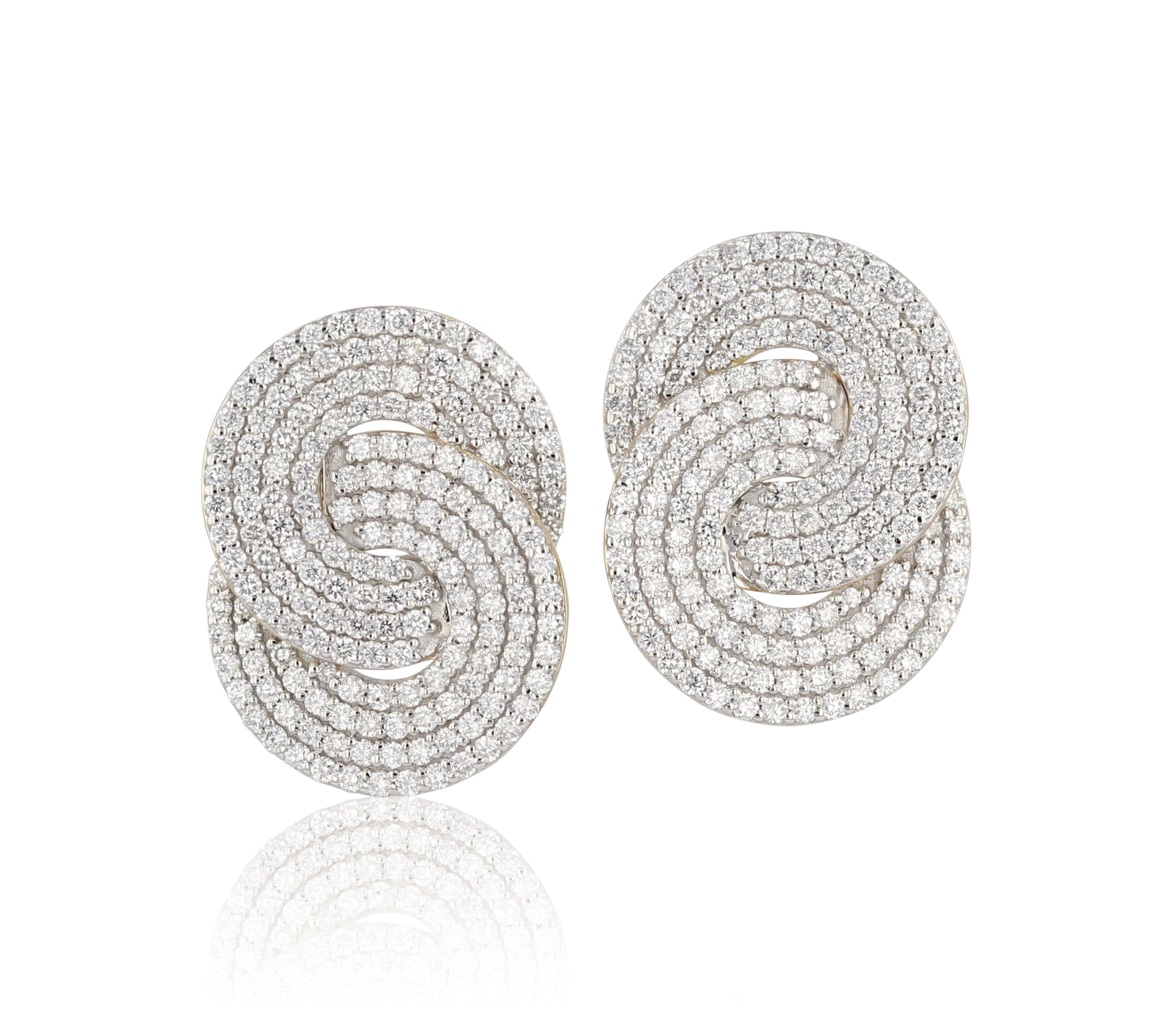 Diamond Large Double Interlocking Stud Earrings