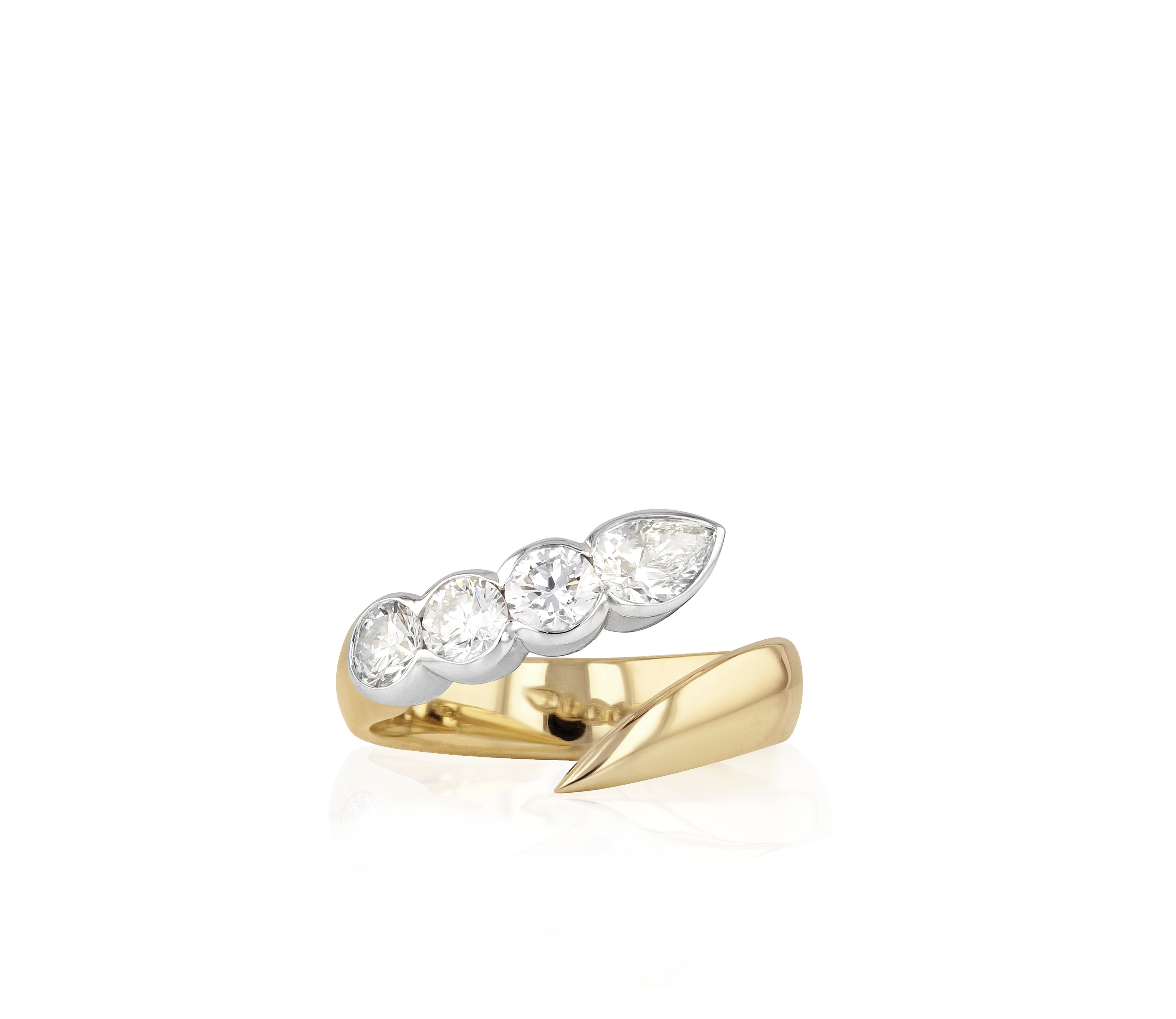 Two Tone Cuddle Crescent Ring