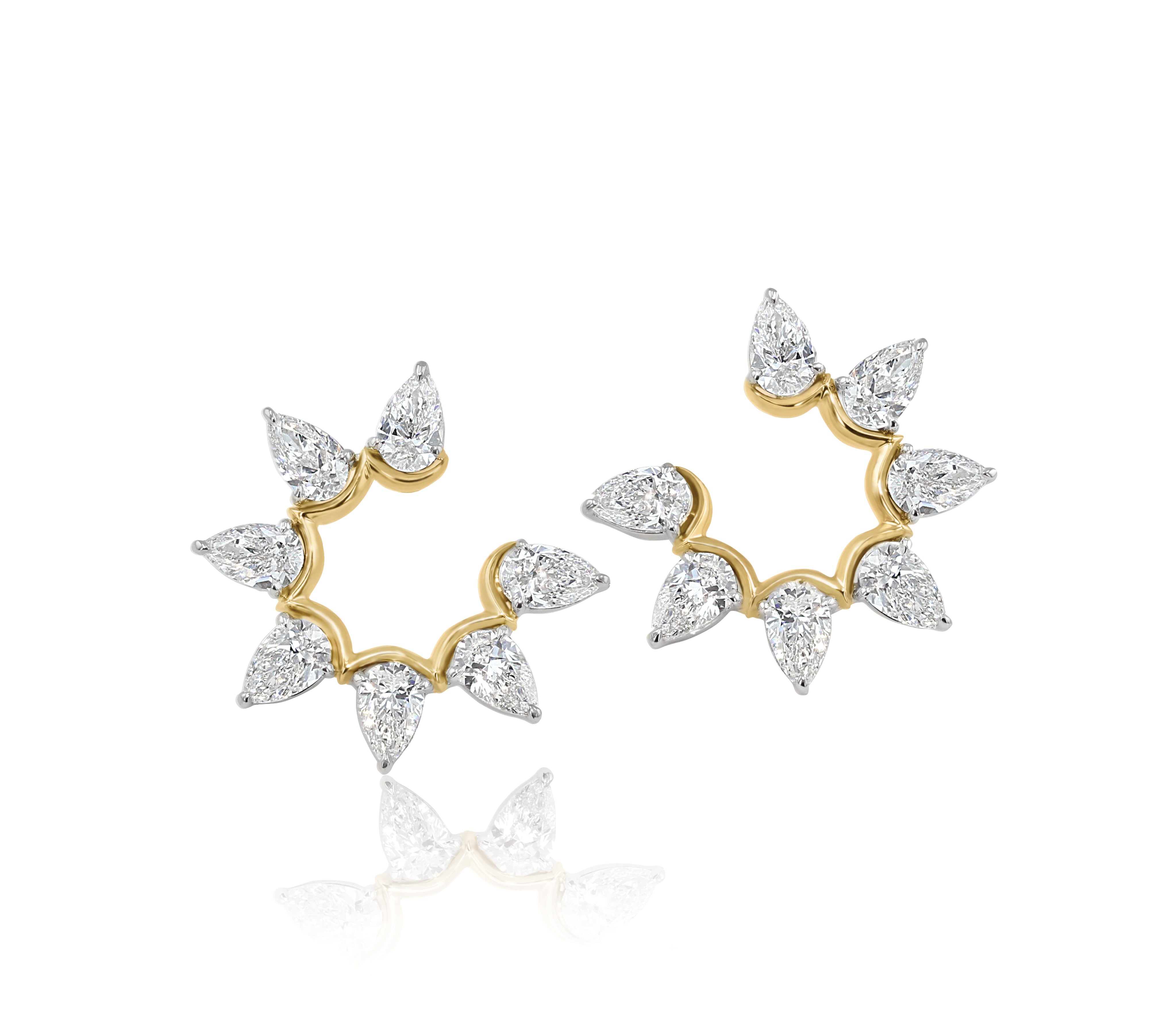 Pear Diamond Fan Earrings