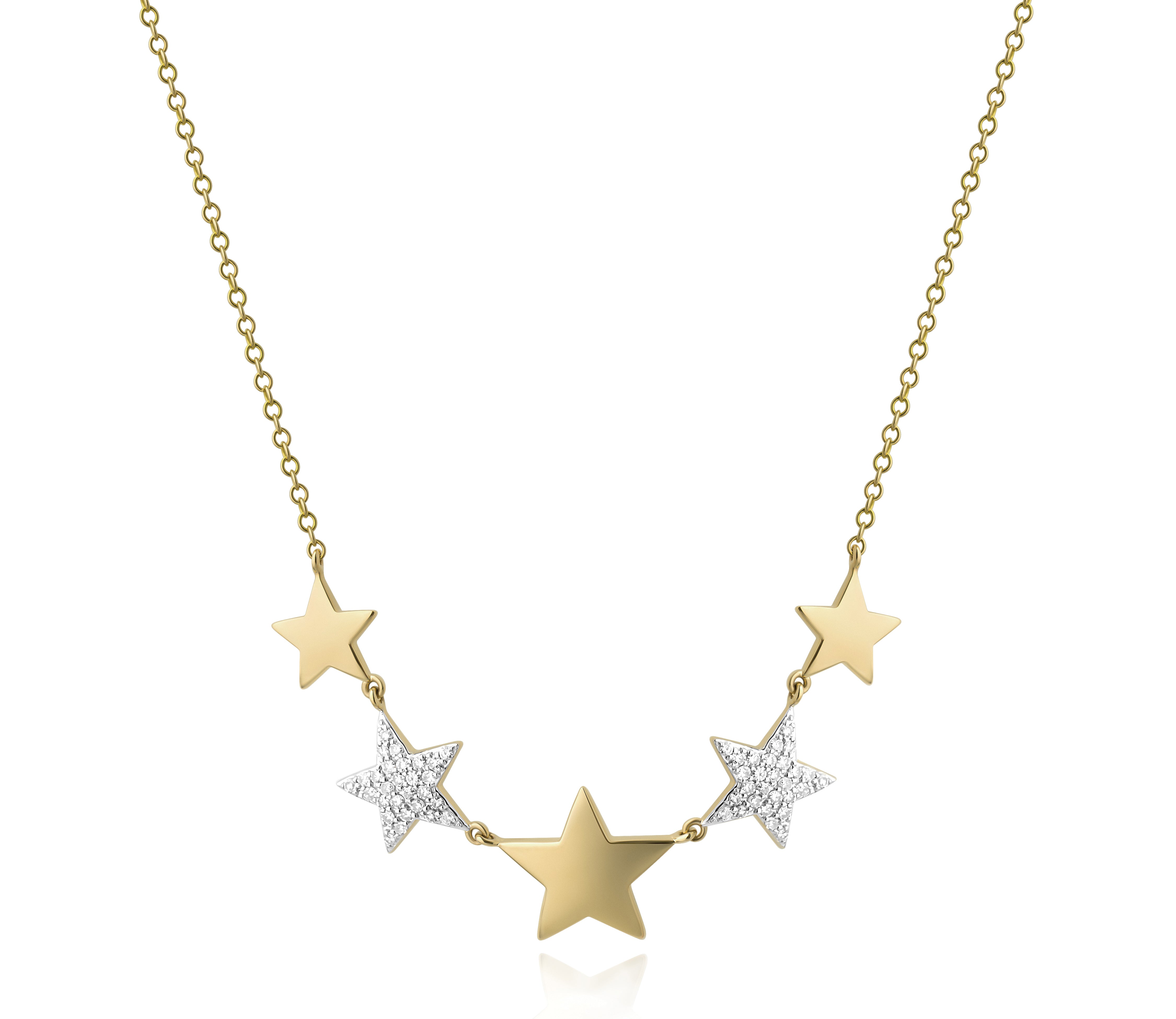 Alternating Five Star Infinity Necklace