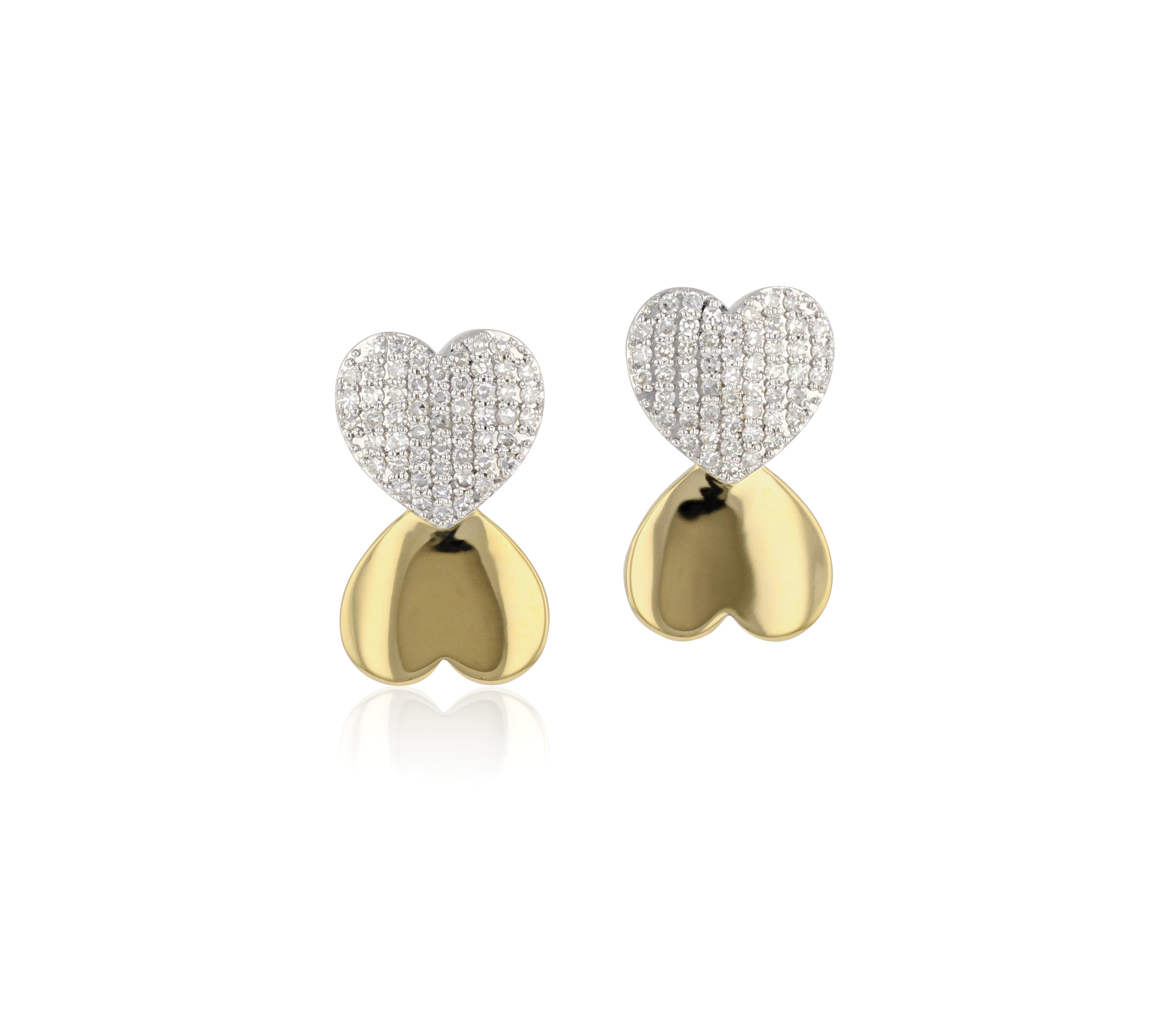 Double Heart Stud Earrings