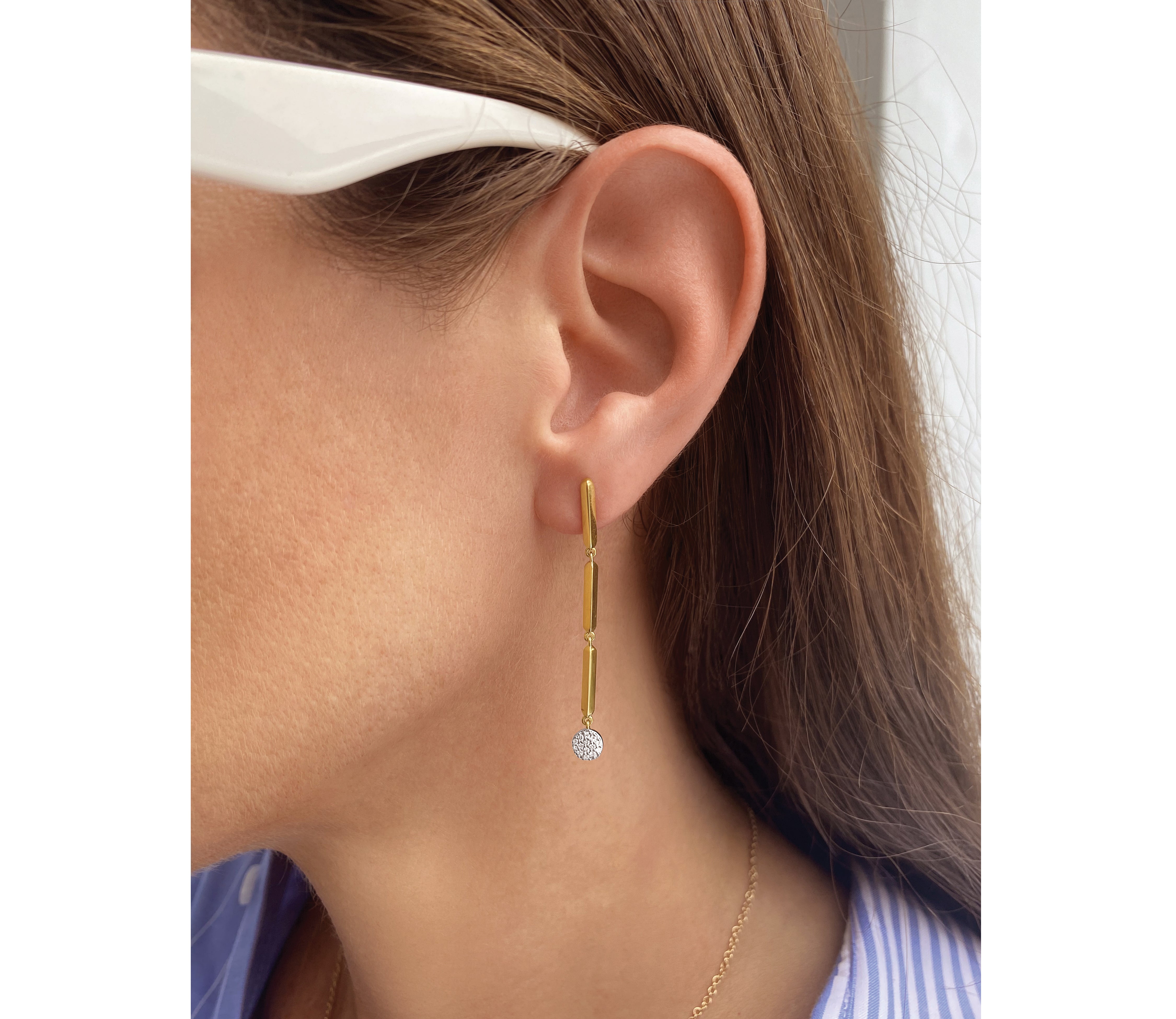 Triple Knife Edge Single Infinity Drop Earrings