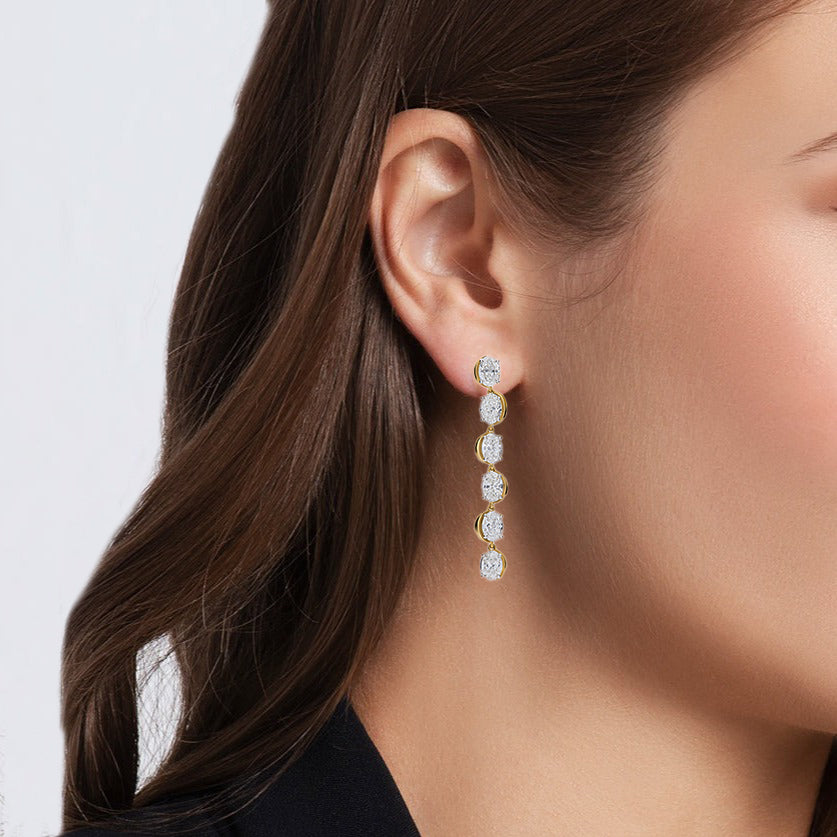 Oval Dangle Half Cuddle Drop Earrings