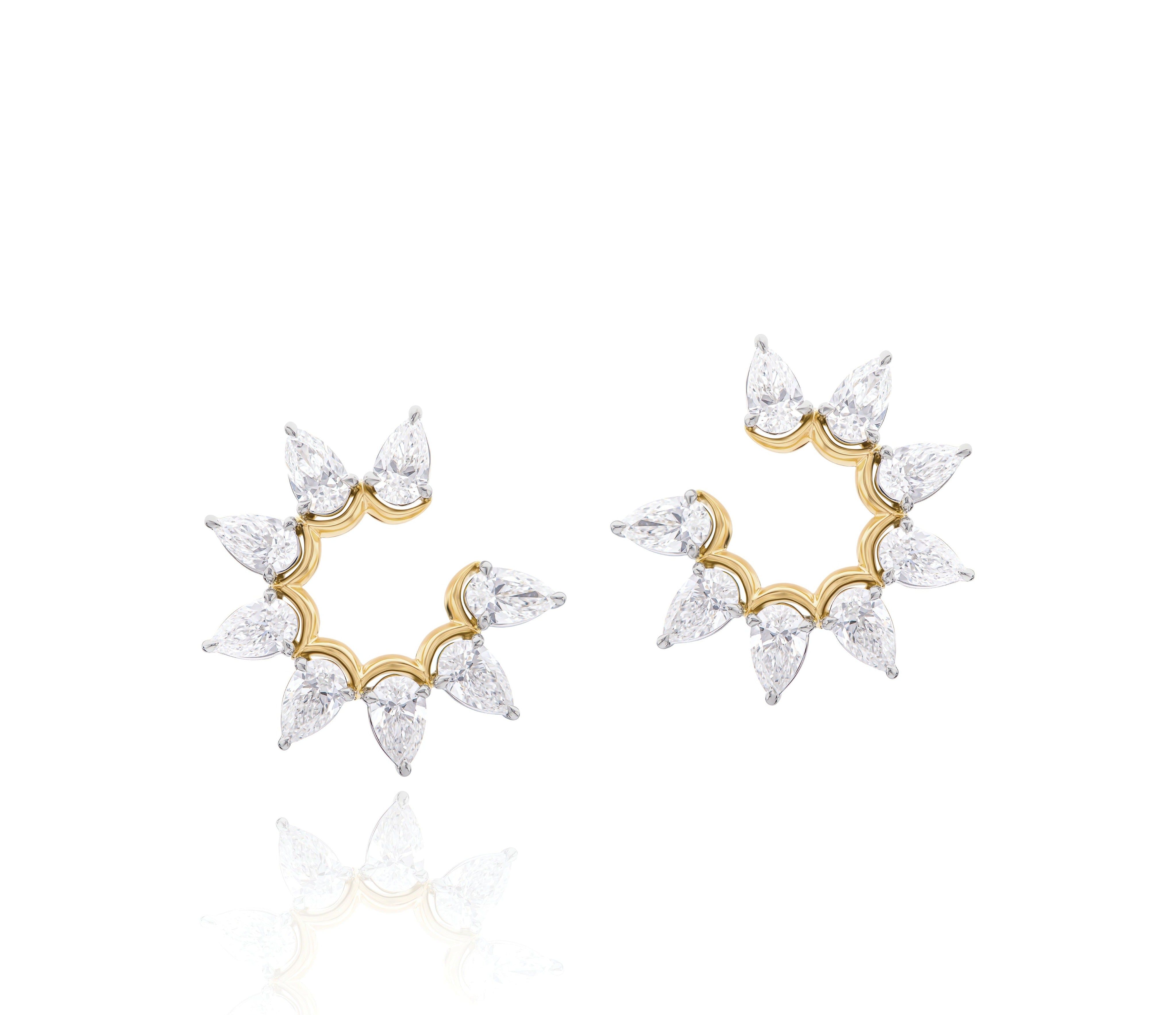 XL Pear Diamond Fan Earrings