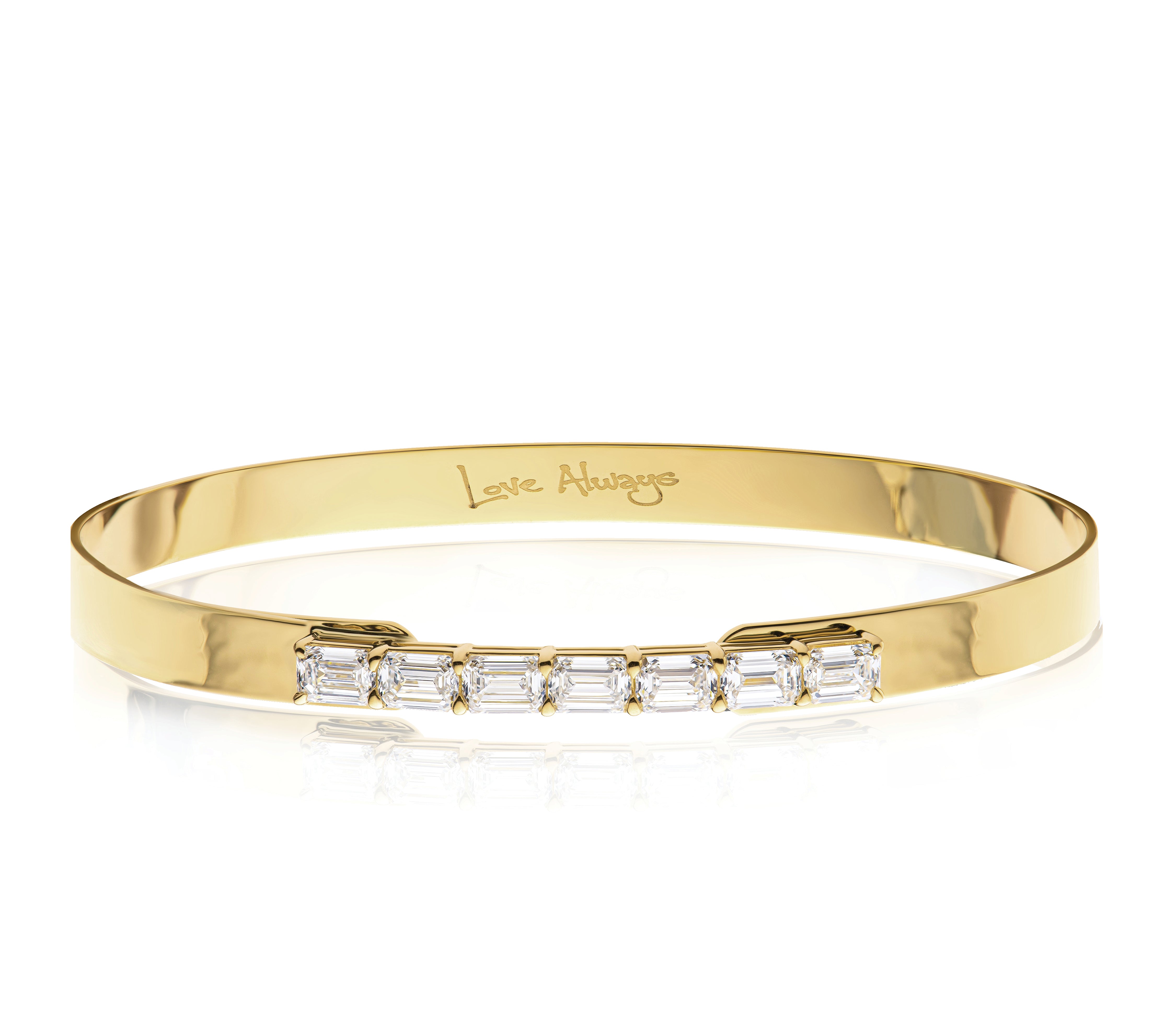 Emerald Cut Diamond Love Always Bracelet