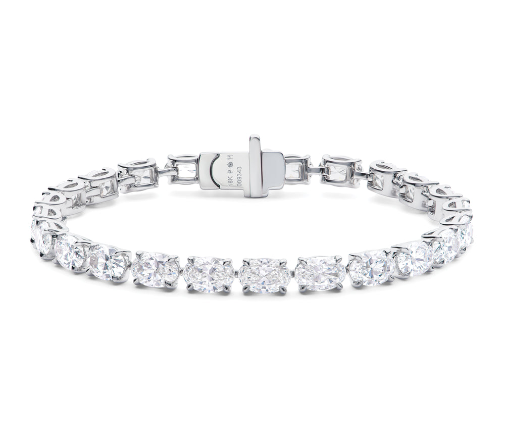 Oval Diamond E-W Line Bracelet